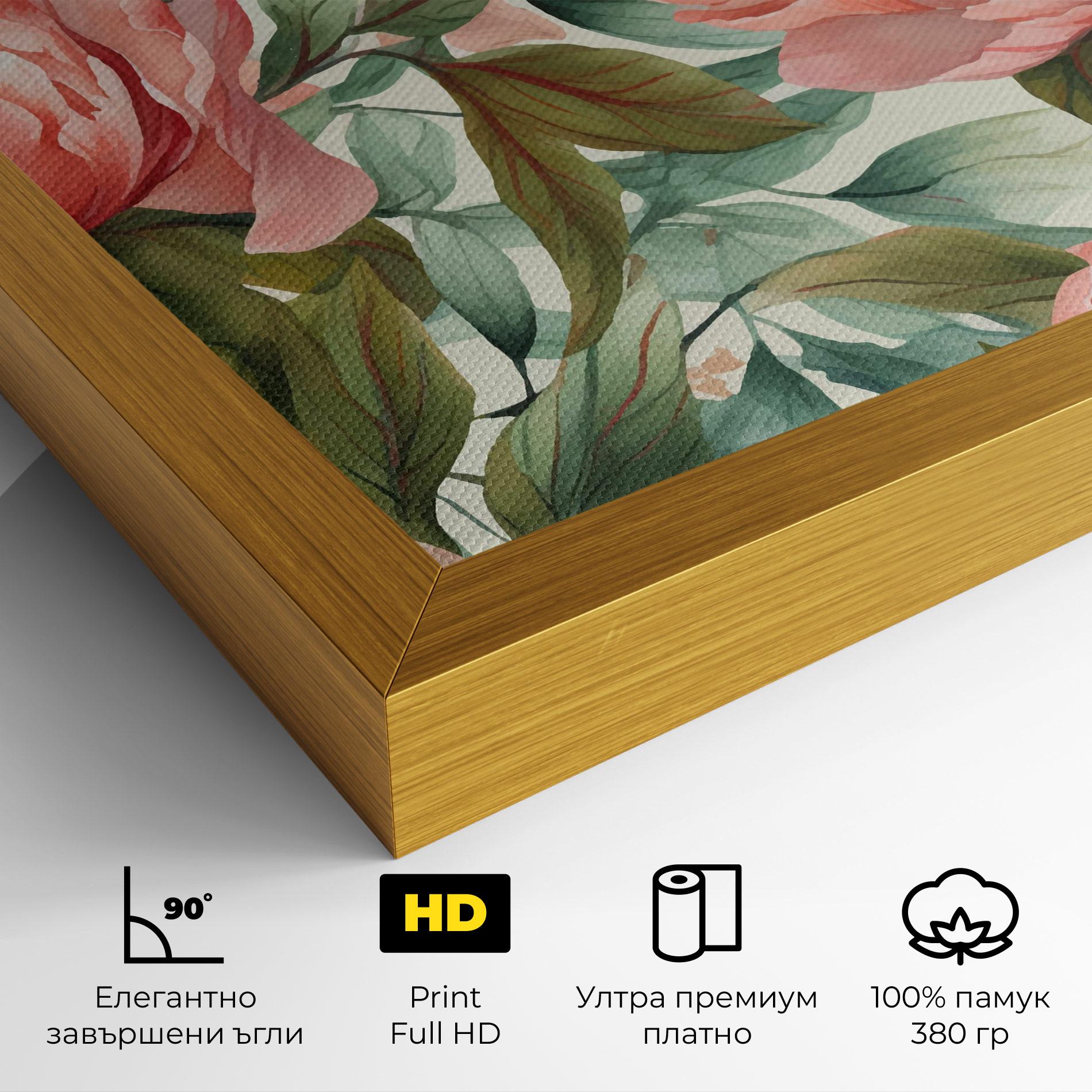Картина на платно Light Red Peony mockup 4