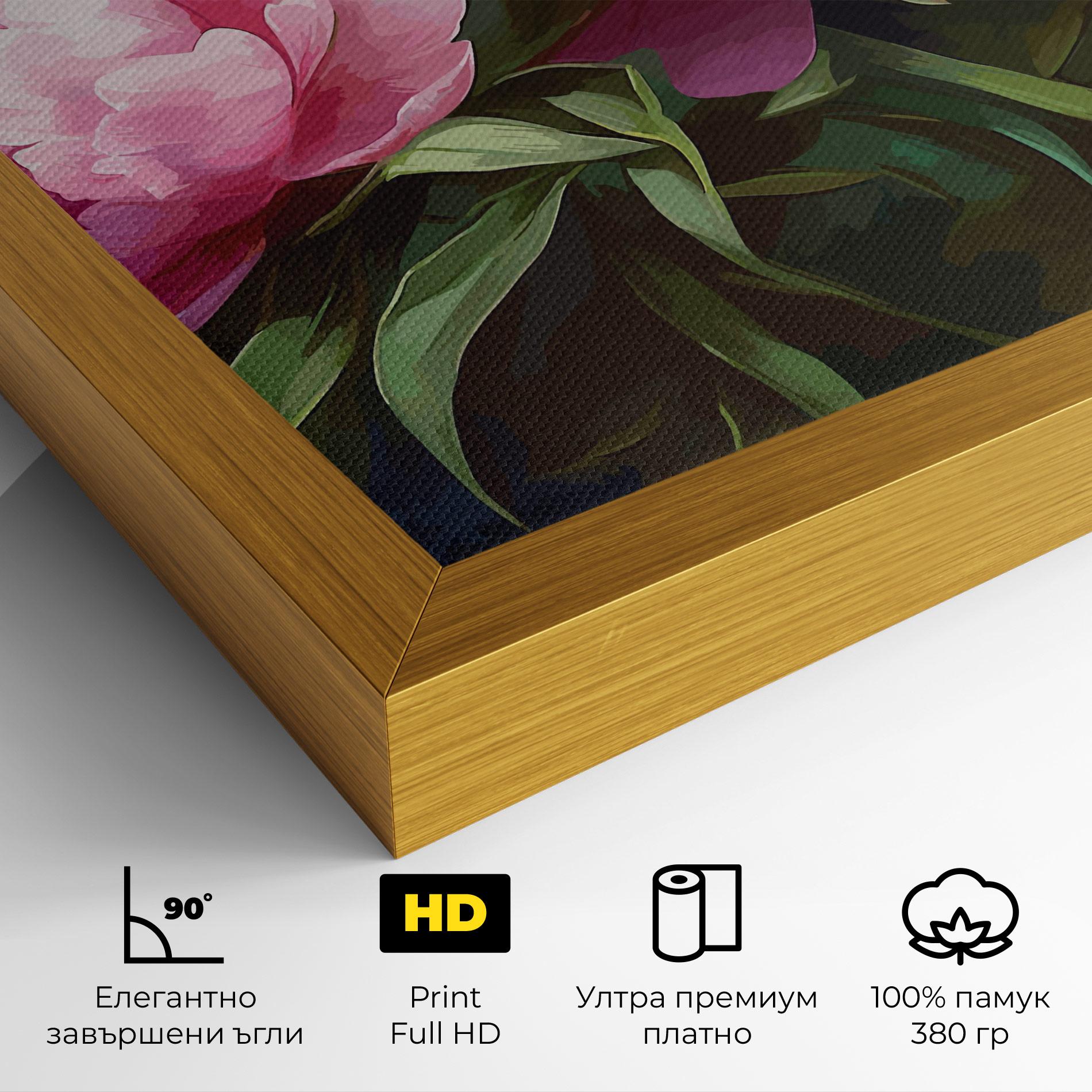 Картина на платно Peonies Art mockup 4