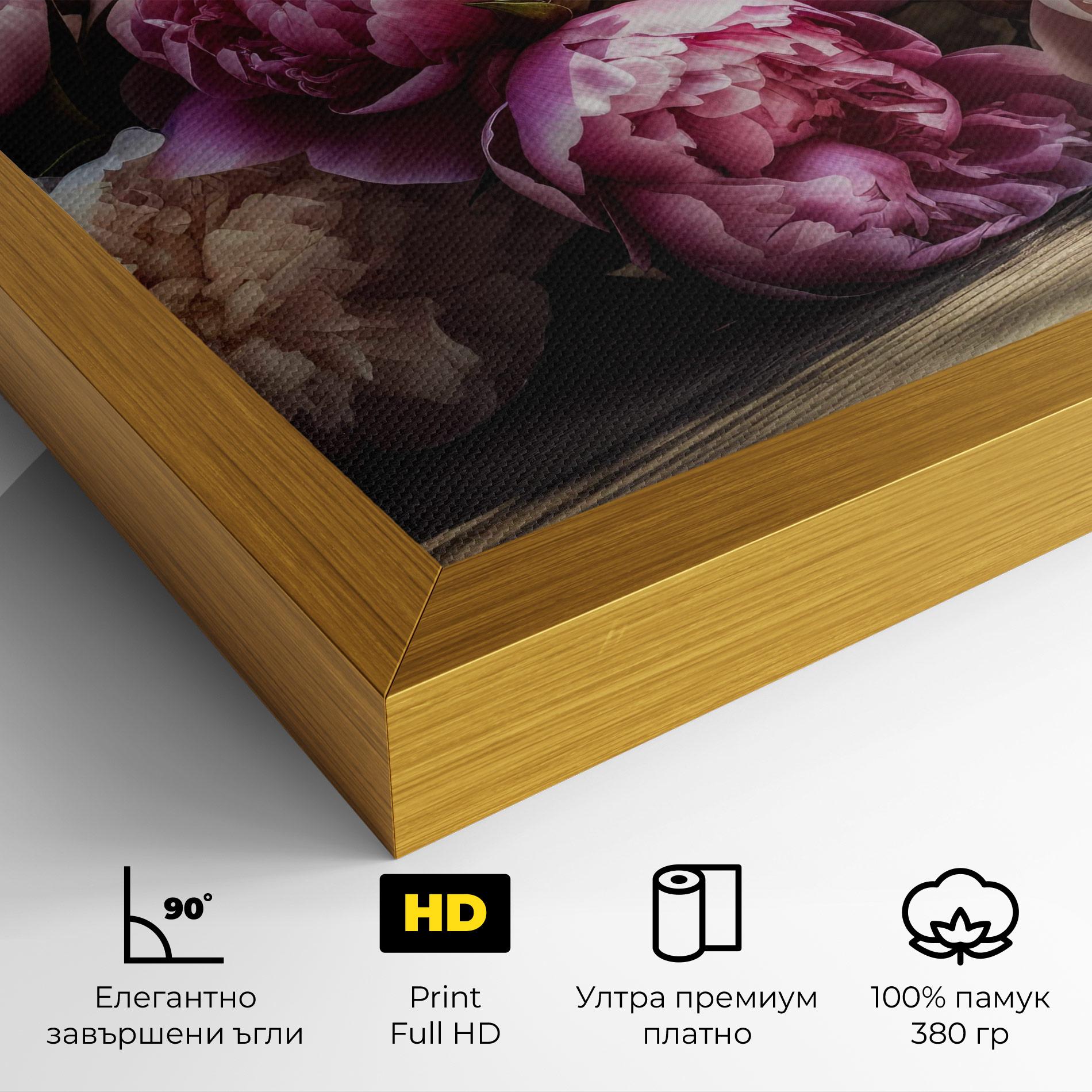 Картина на платно Peonies On The Table mockup 4