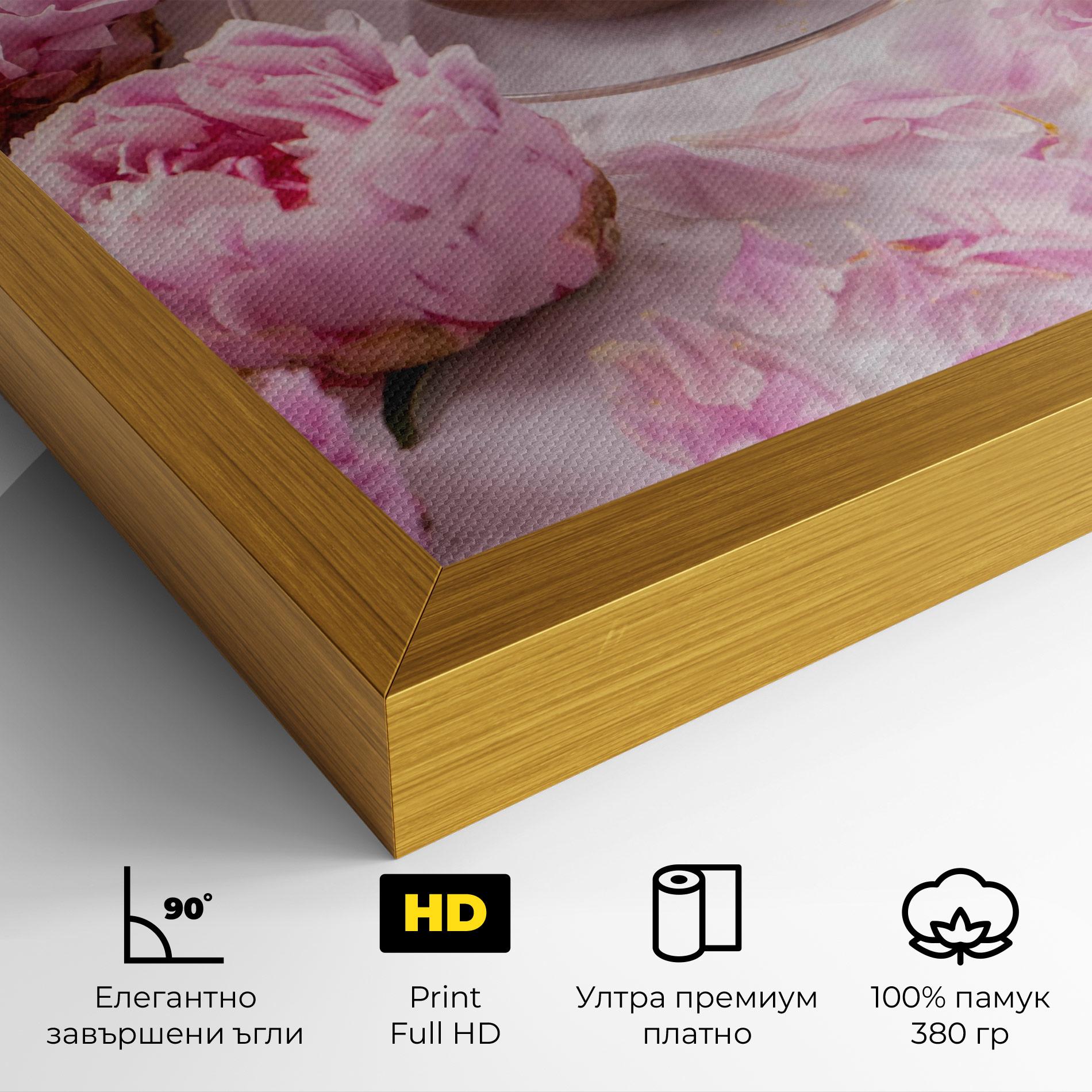 Картина на платно Peony And Coffee mockup 4