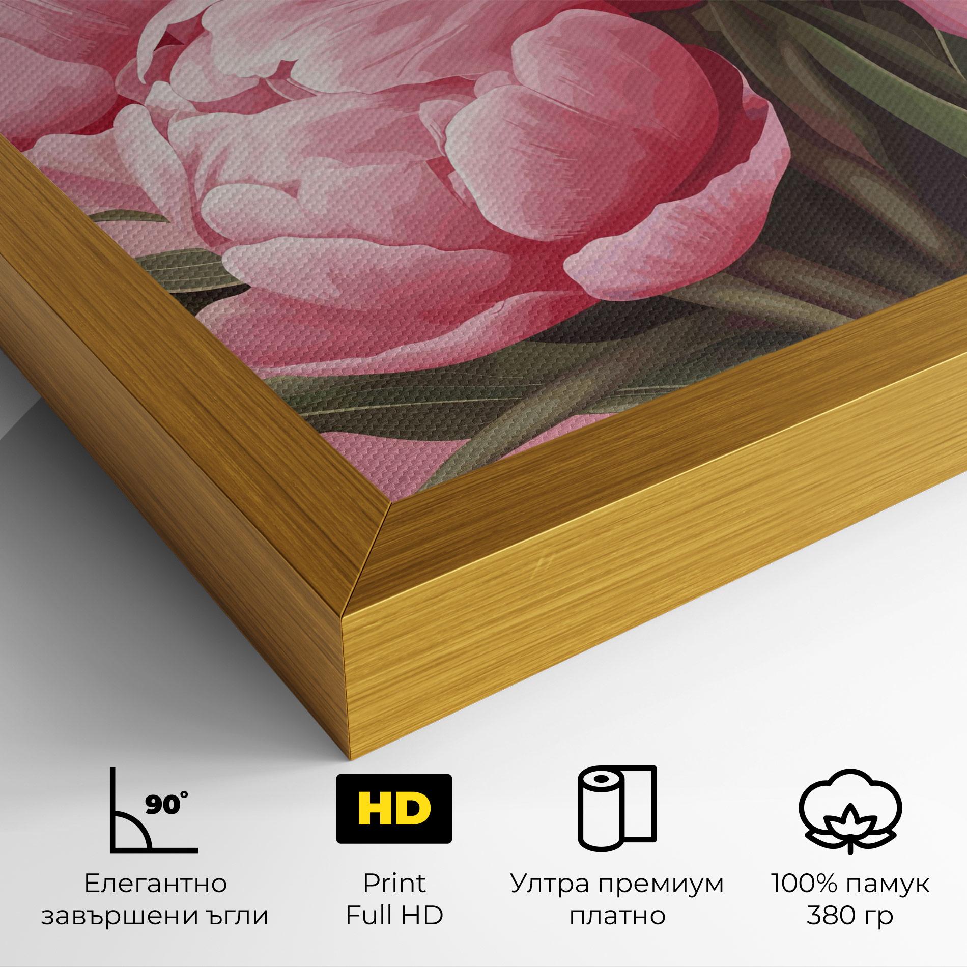 Картина на платно Peony On Pink mockup 4