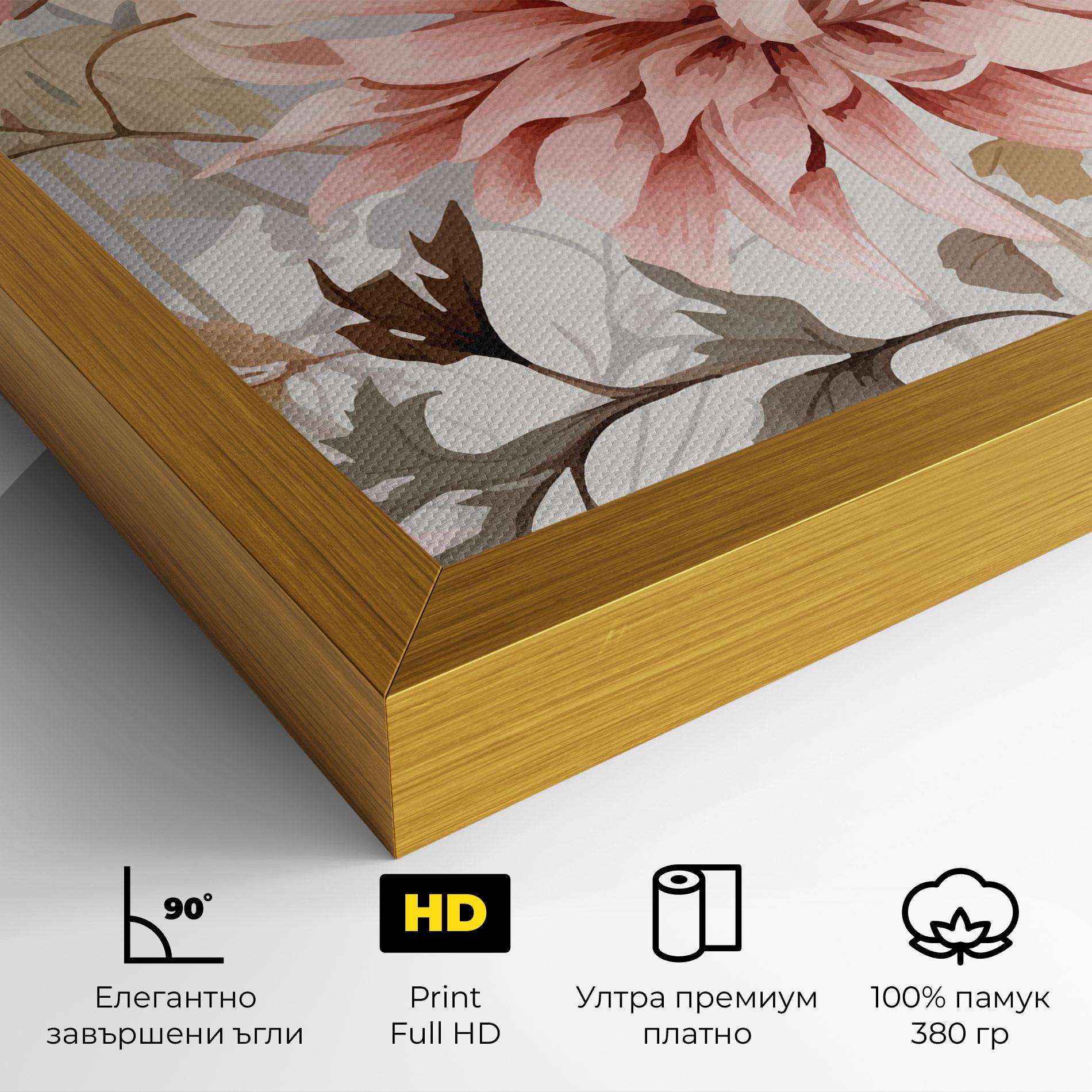 Картина на платно Pink Cream Open Peony mockup 4
