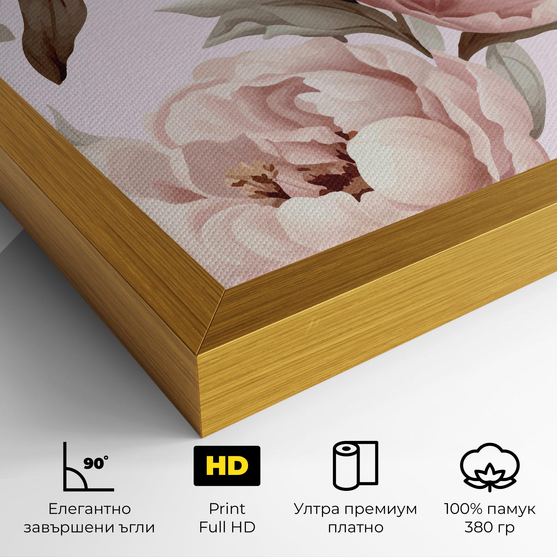 Картина на платно Pink Peony Buds mockup 4