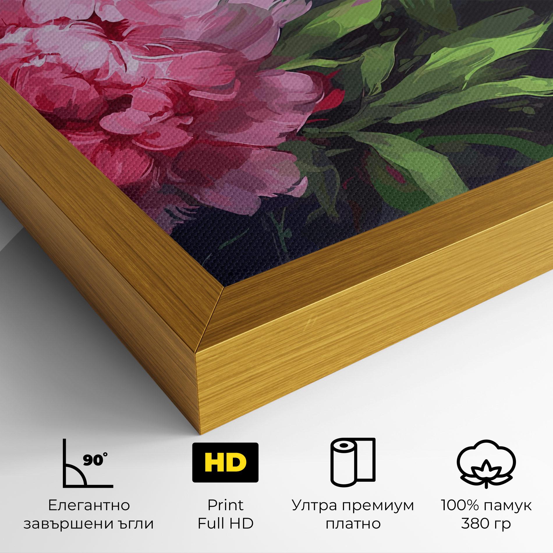 Картина на платно Pretty Peonies mockup 4