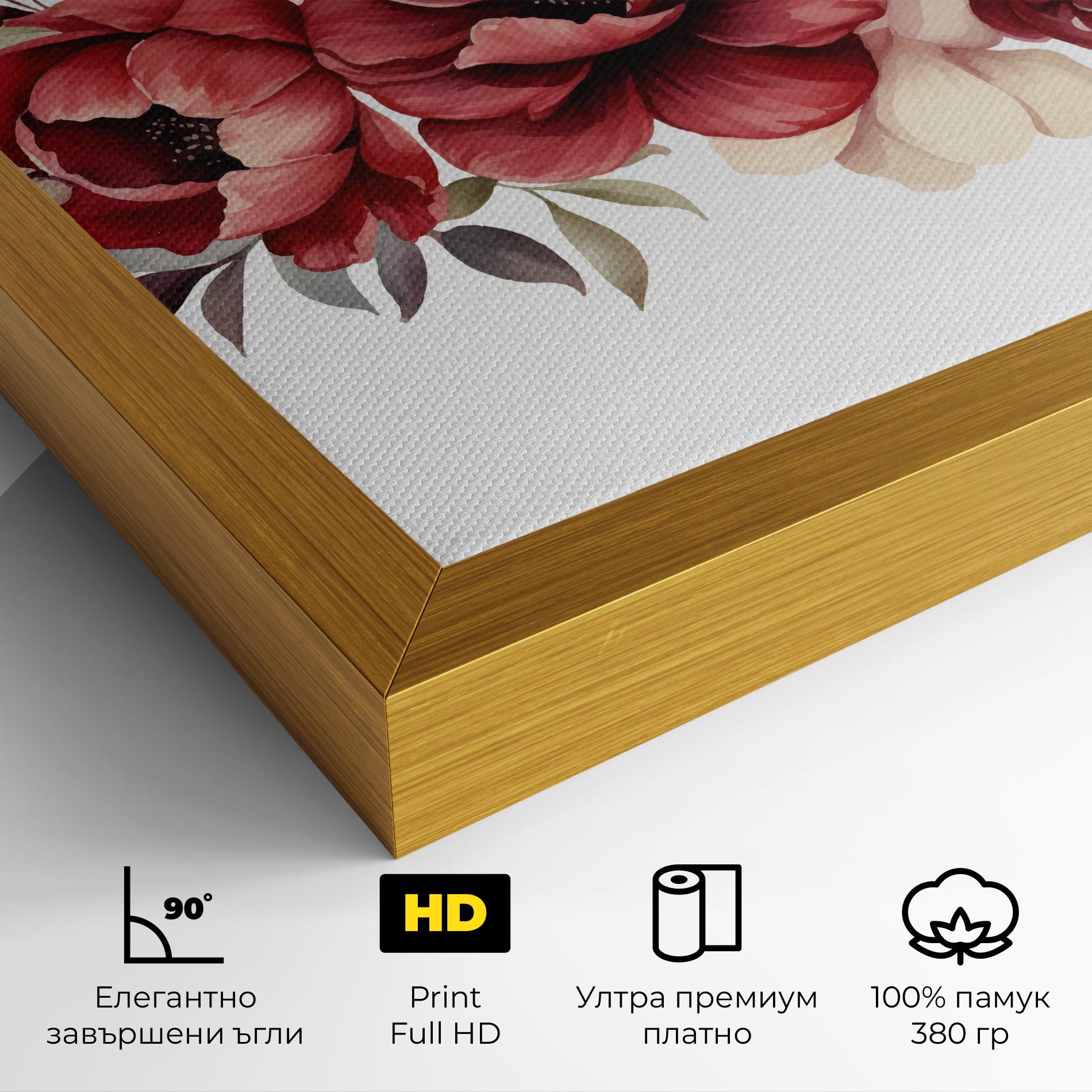 Картина на платно Red Peony mockup 4