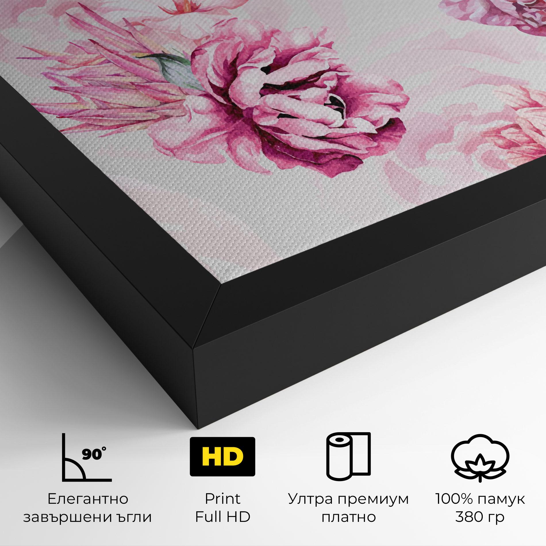 Картина на платно Blooming Peony mockup 4
