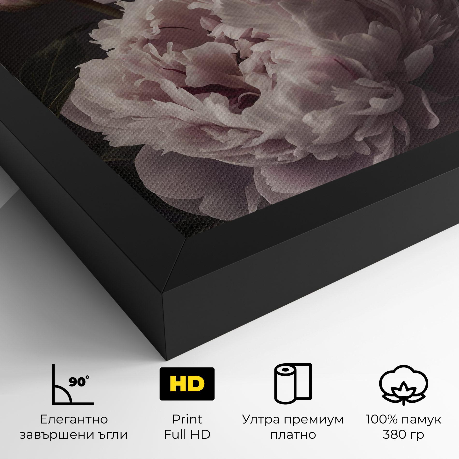 Картина на платно Grey Pastel Pink Peony mockup 4