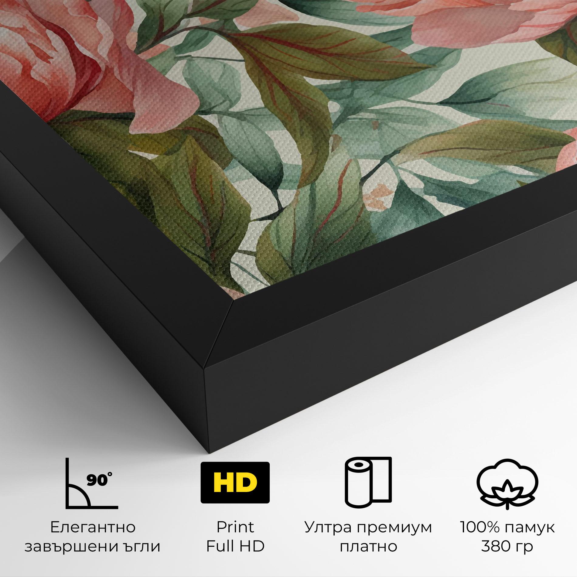 Картина на платно Light Red Peony mockup 4