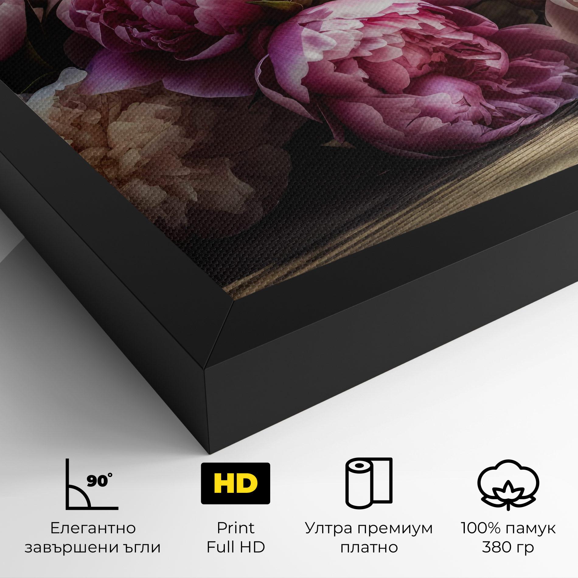 Картина на платно Peonies On The Table mockup 4