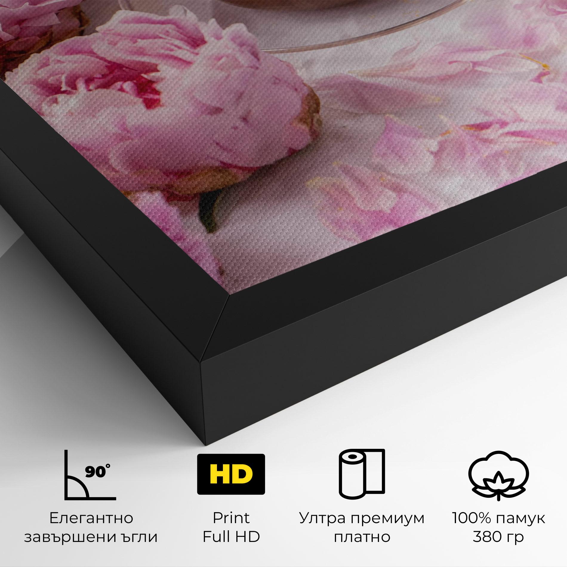 Картина на платно Peony And Coffee mockup 4