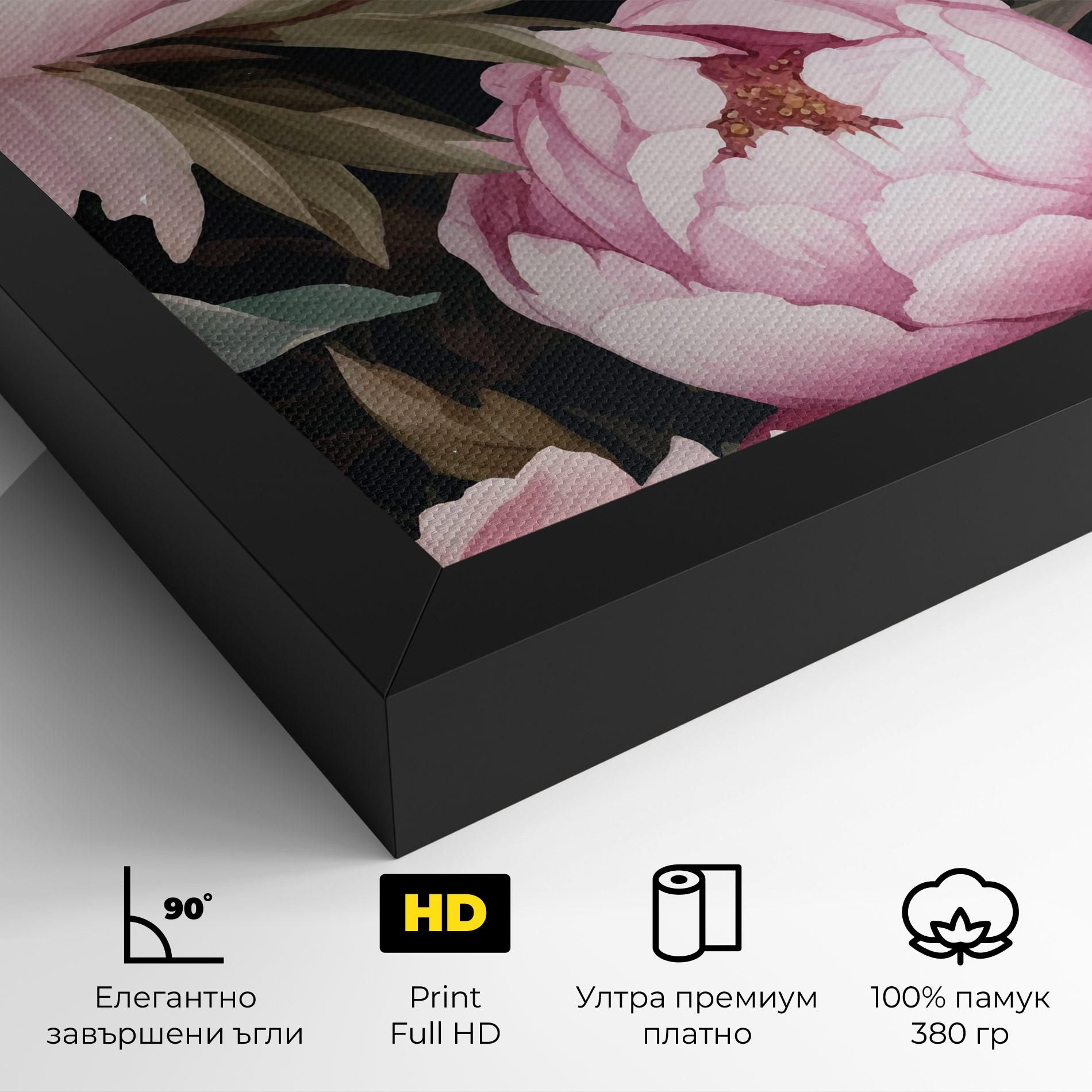 Картина на платно Peony Paint mockup 4