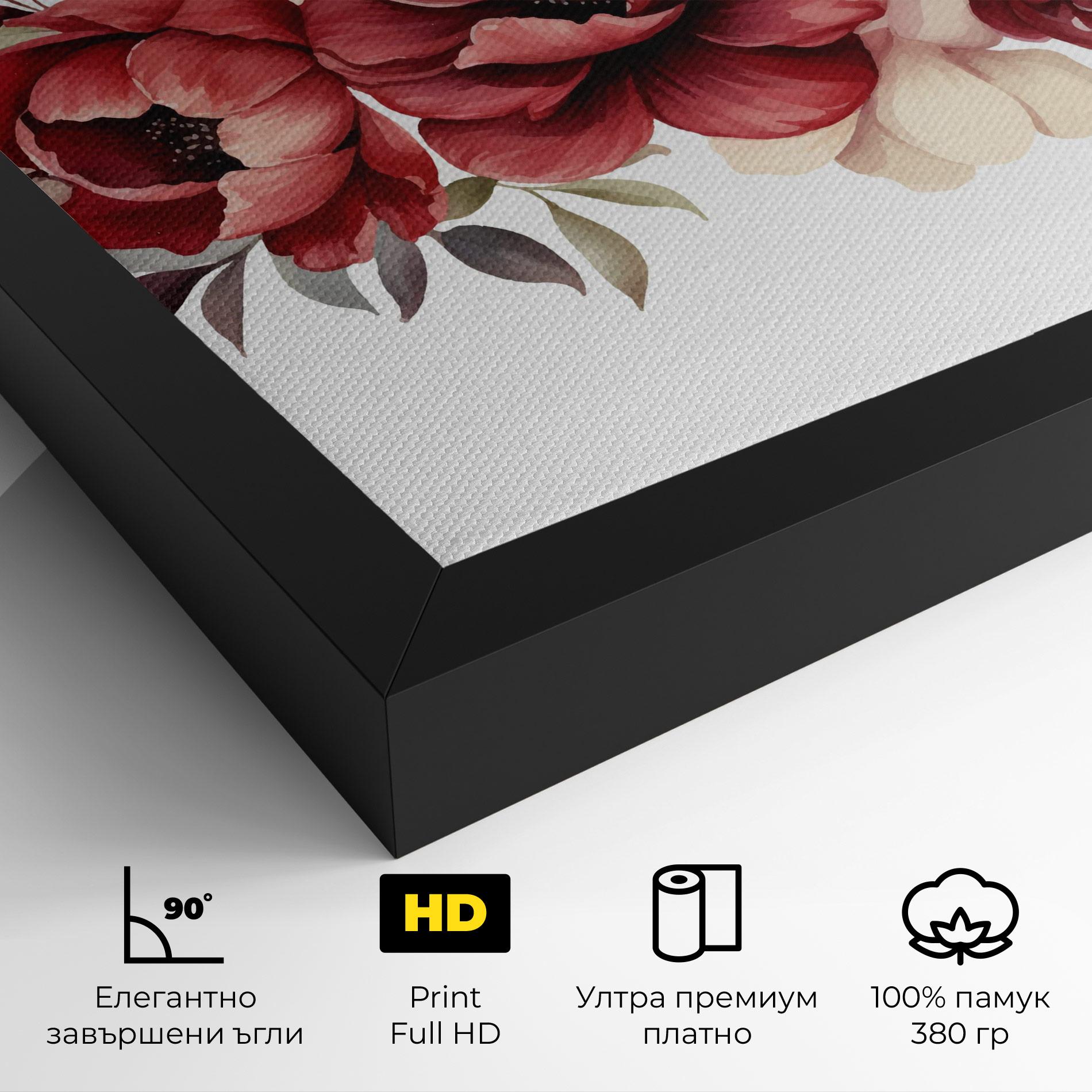 Картина на платно Red Peony mockup 4