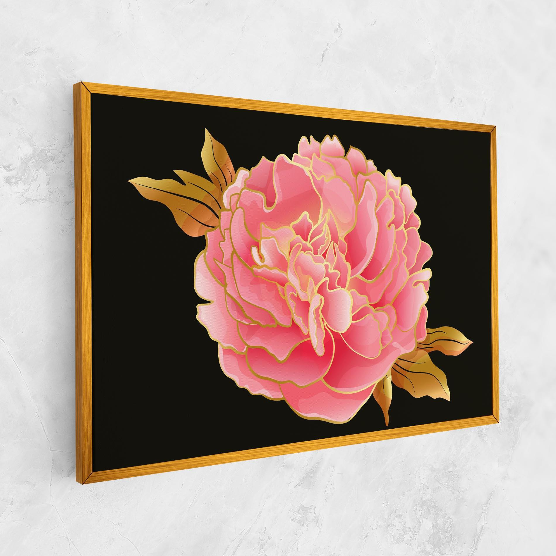 Картина на платно Gold Pinkk Peony mockup 1