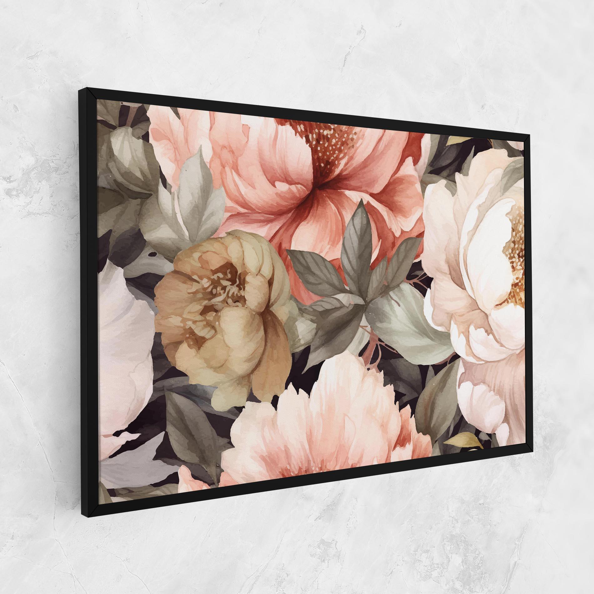 Картина на платно Cream Pink Peony mockup 1