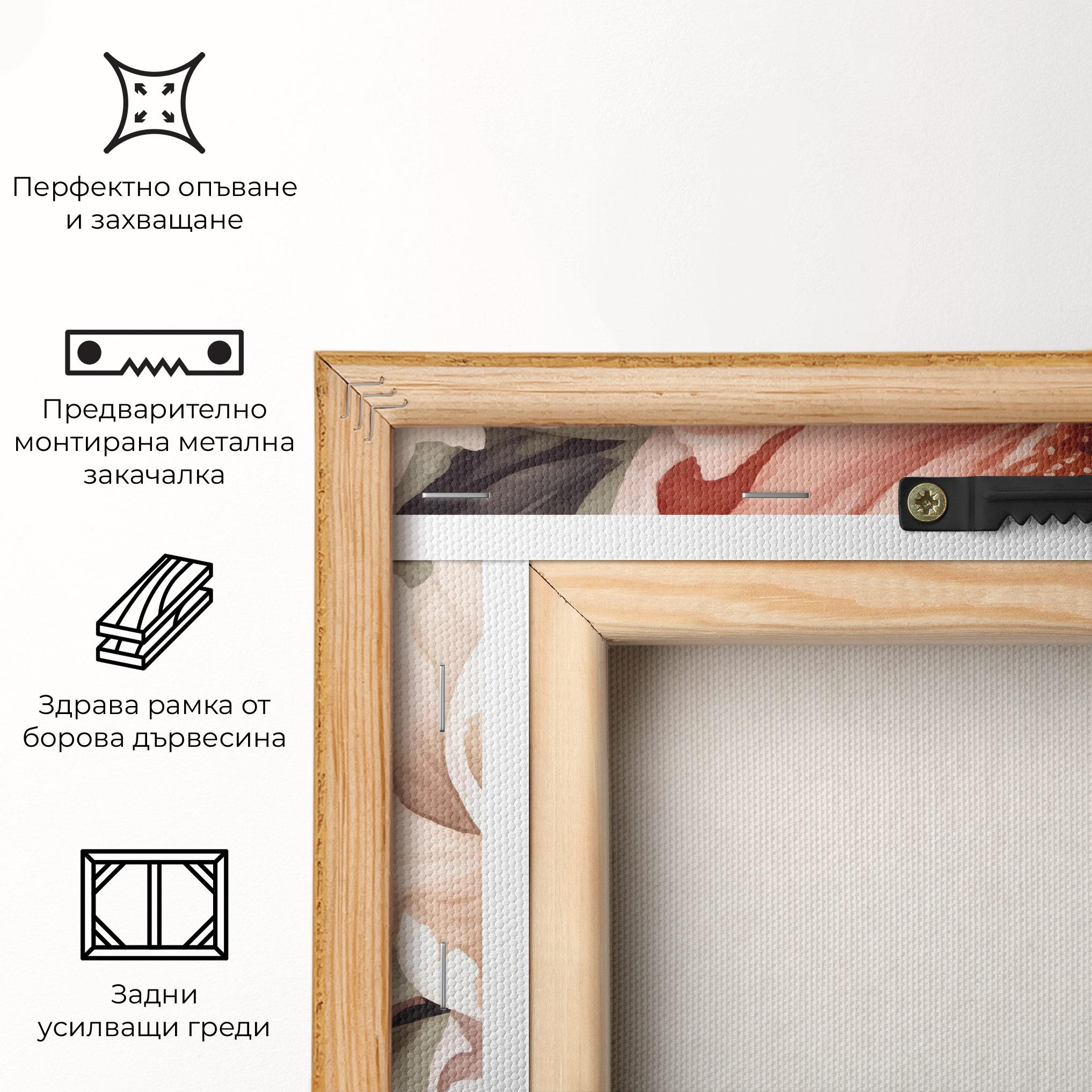 Картина на платно Cream Pink Peony mockup 5