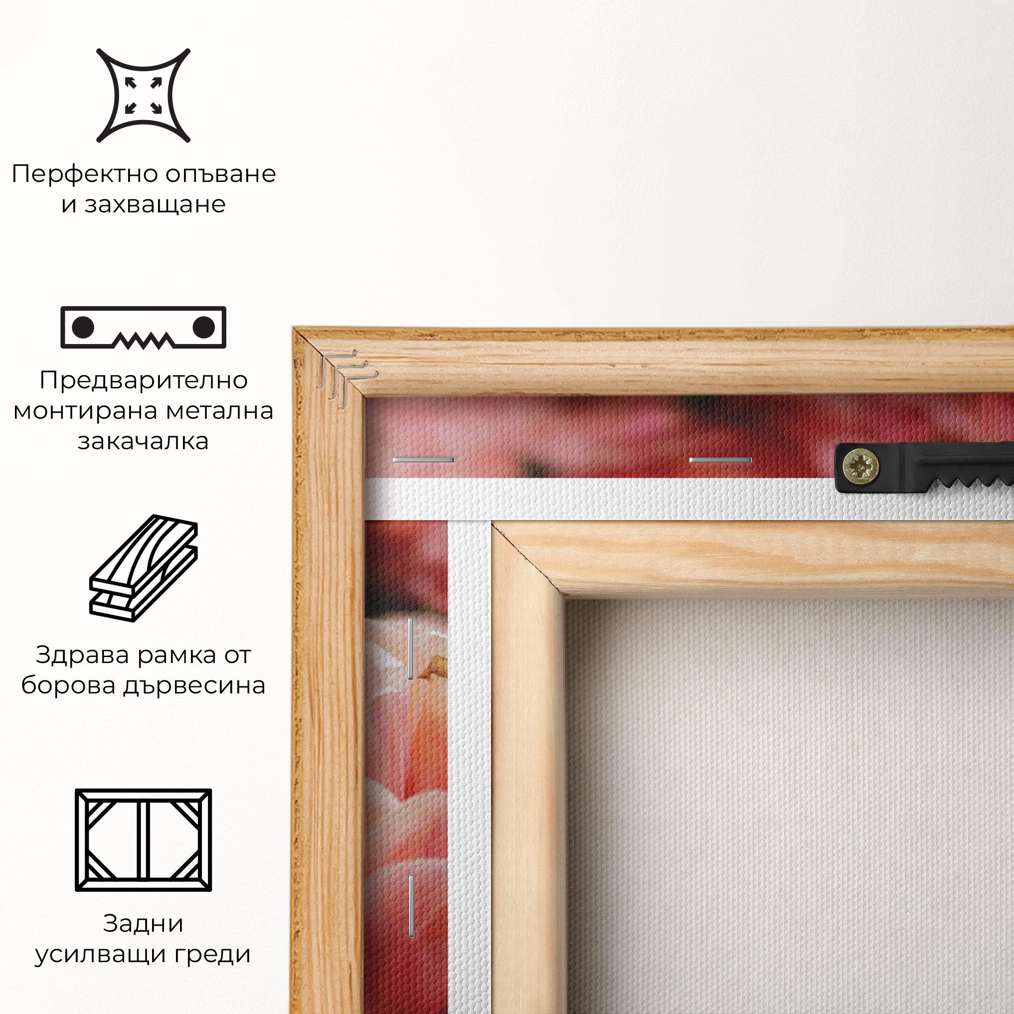 Картина на платно Light Orange Peony mockup 5