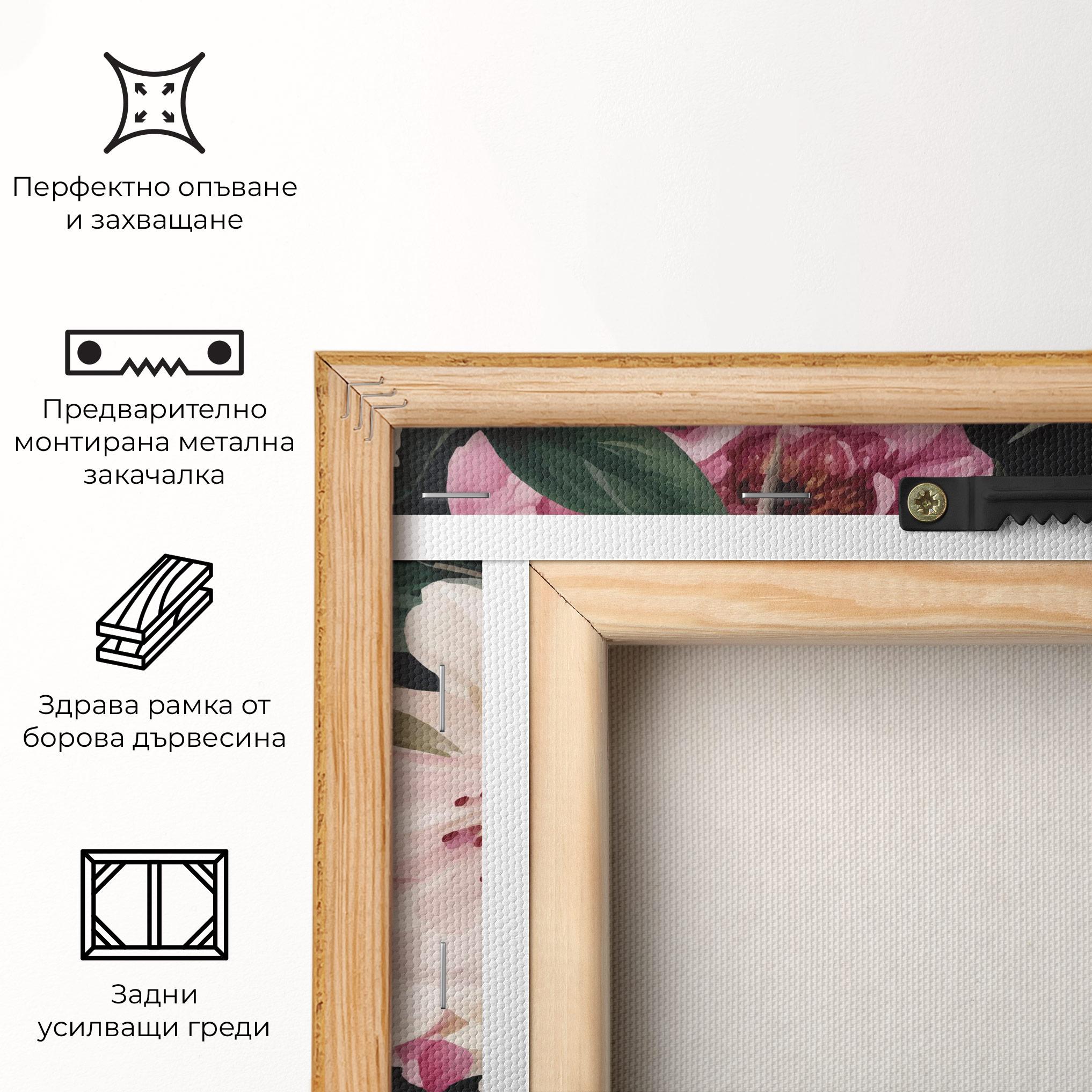 Картина на платно Peony Paint mockup 5