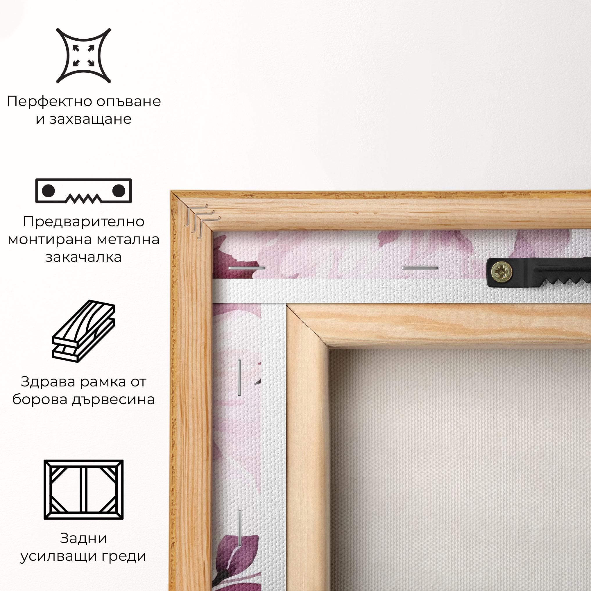 Картина на платно Peony Pink Purple mockup 5