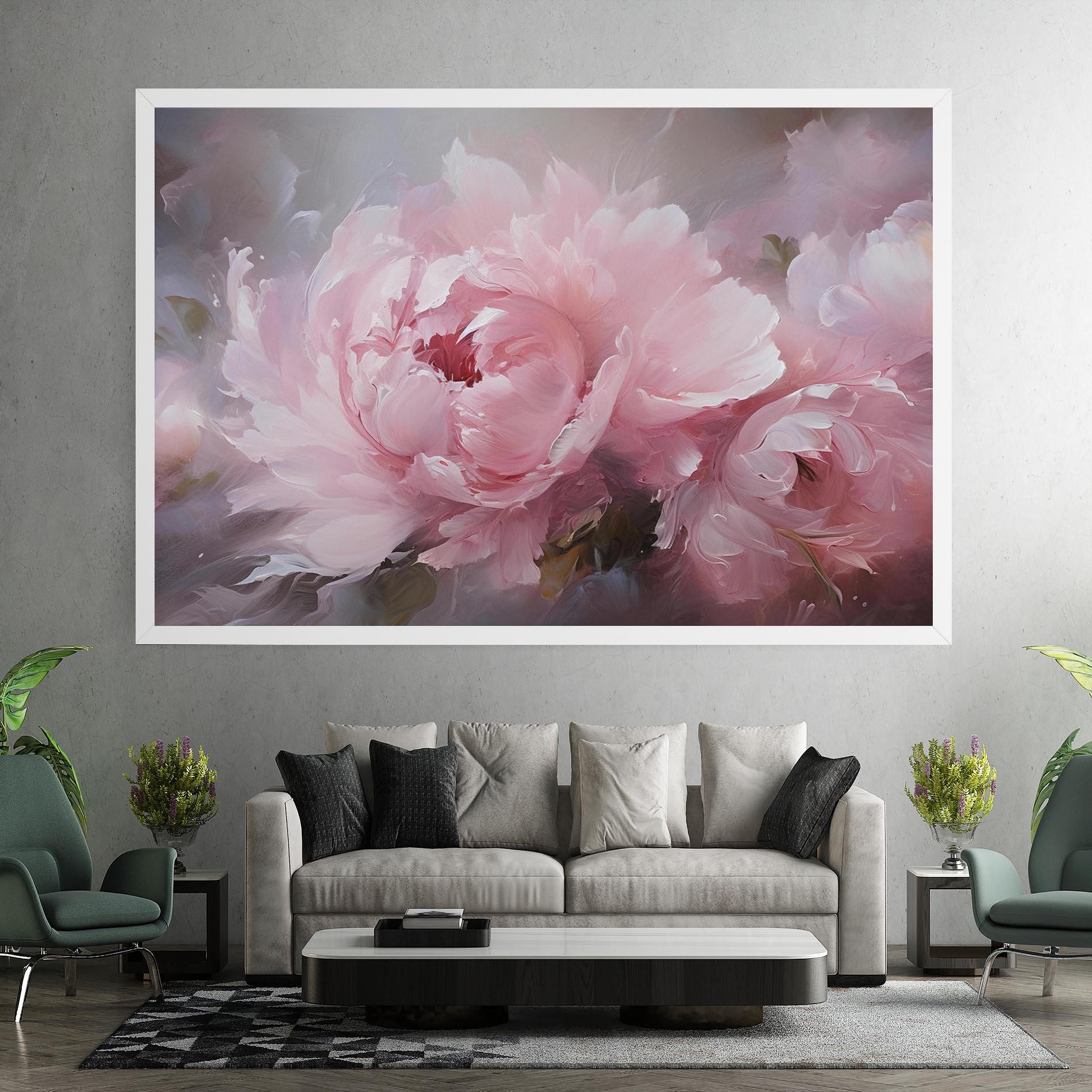 Картина на платно Dreamy Painting Peony mockup 7