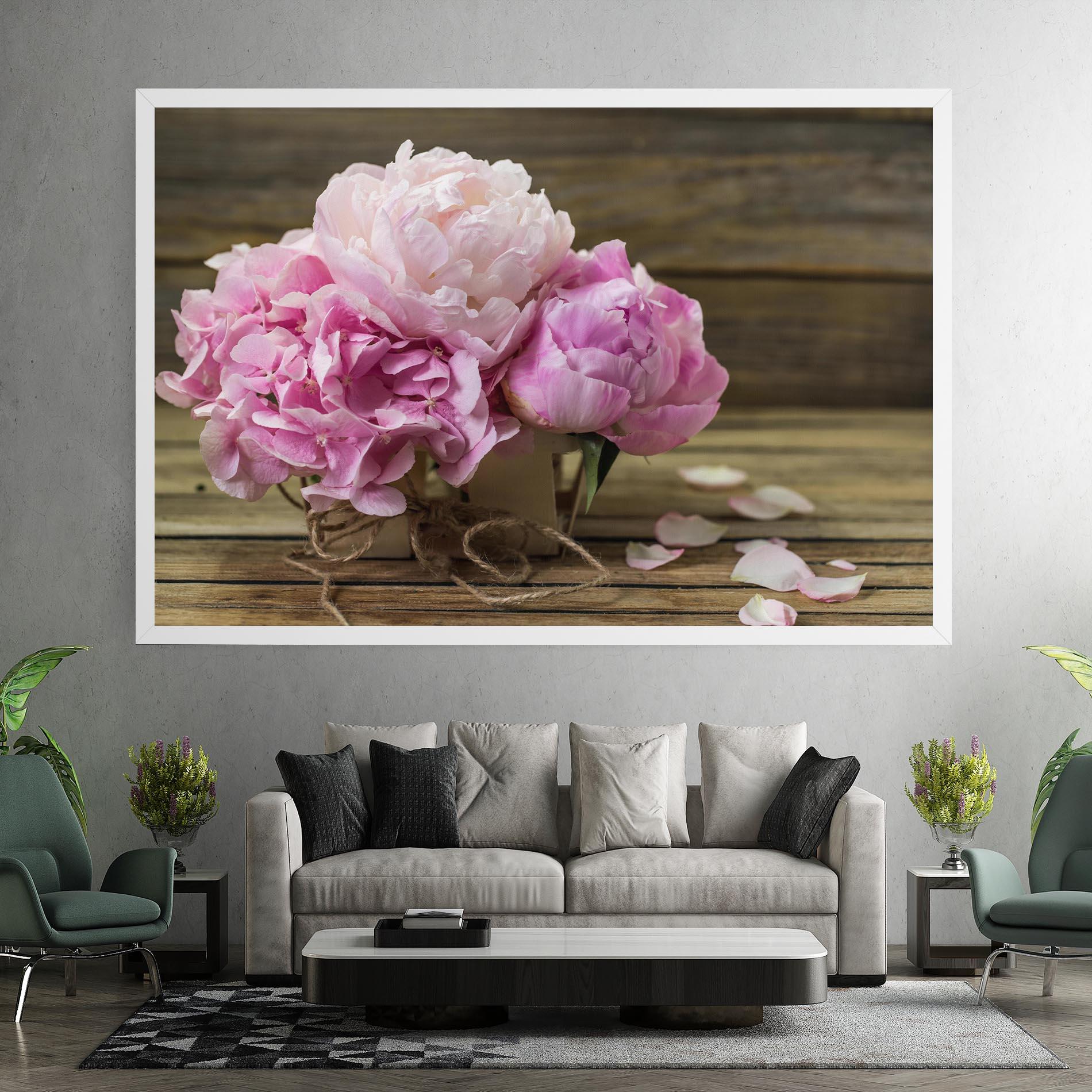 Картина на платно Peony On Table mockup 7