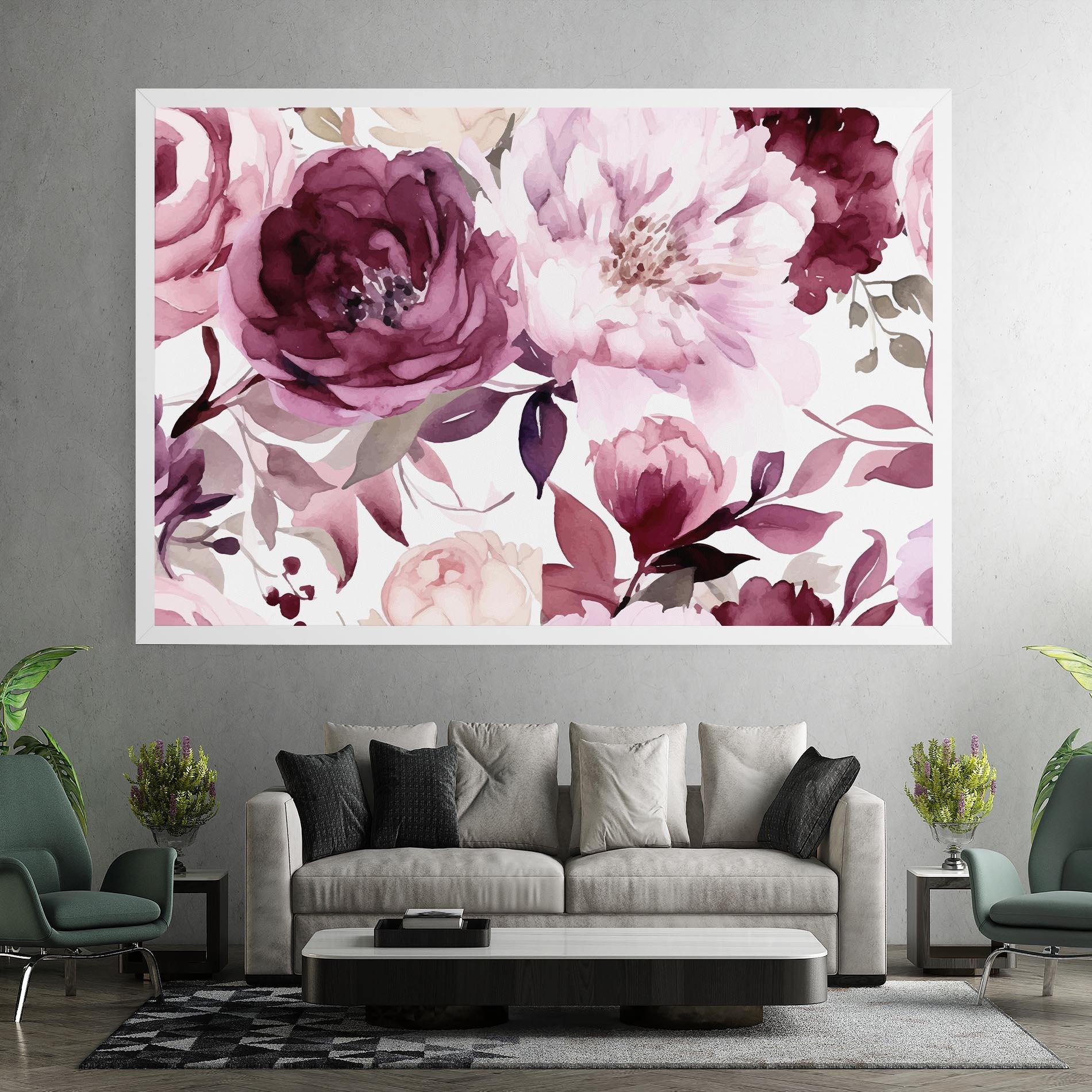 Картина на платно Peony Pink Purple mockup 7