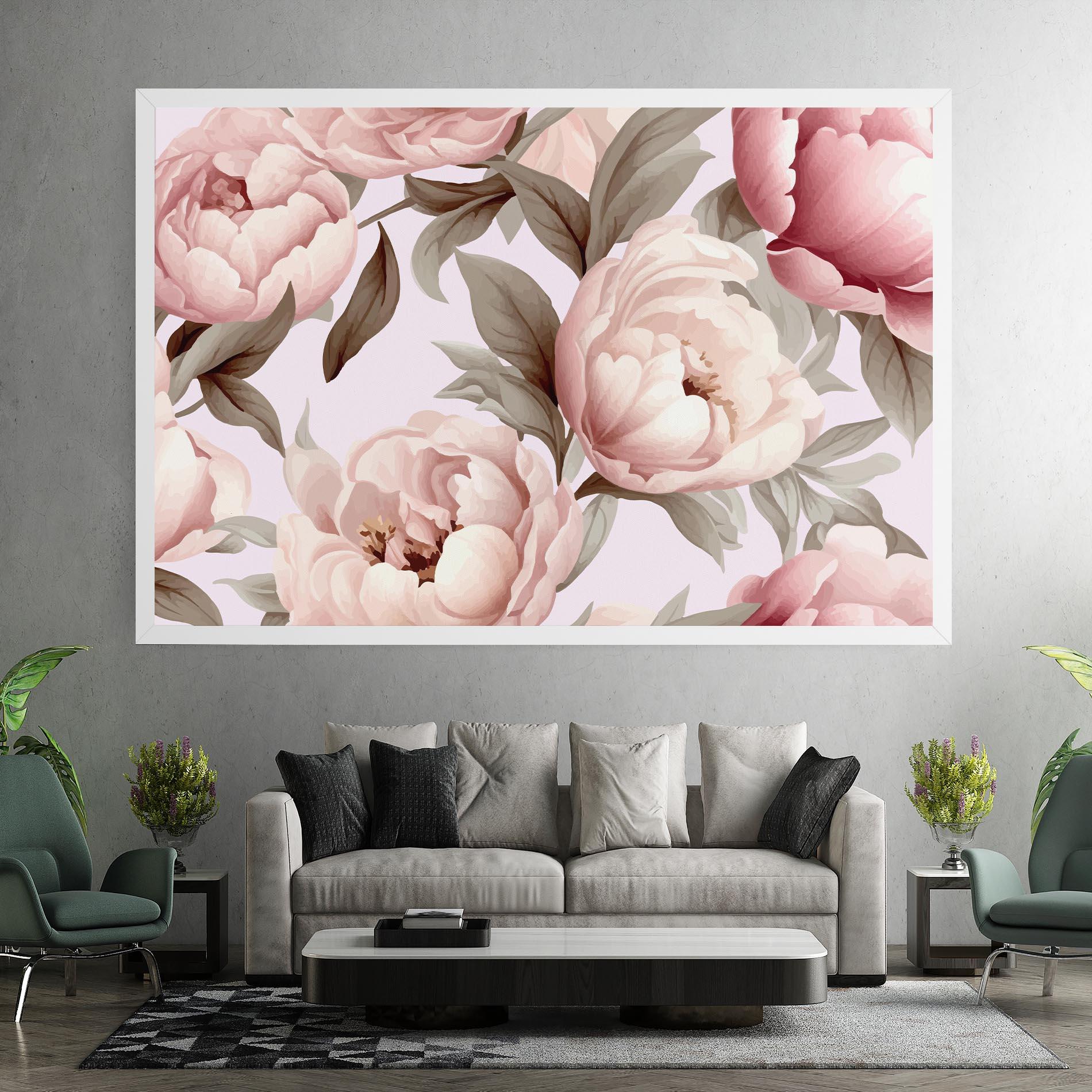 Картина на платно Pink Peony Buds mockup 7