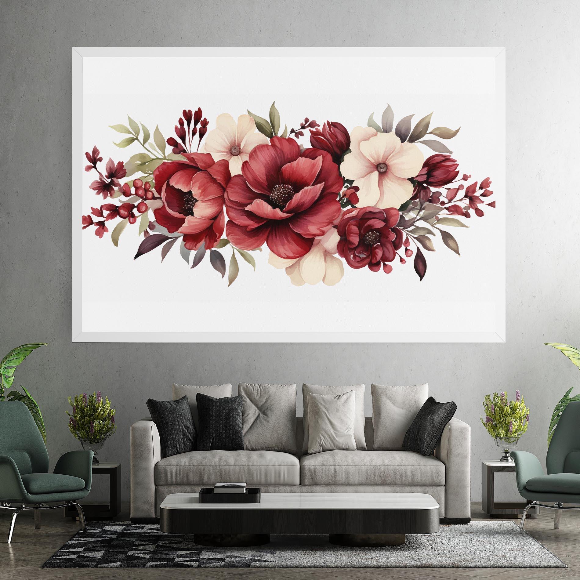 Картина на платно Red Peony mockup 7