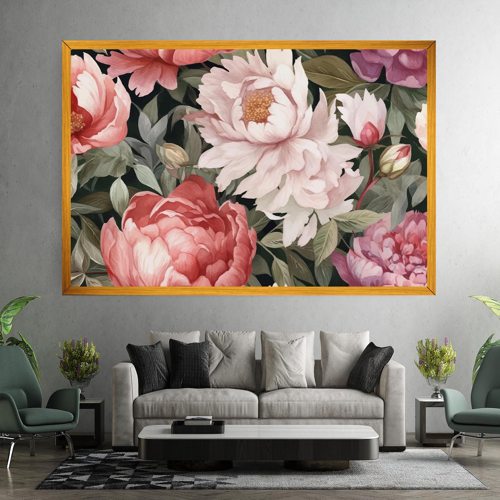Картина на платно Light Peony Art mockup 7