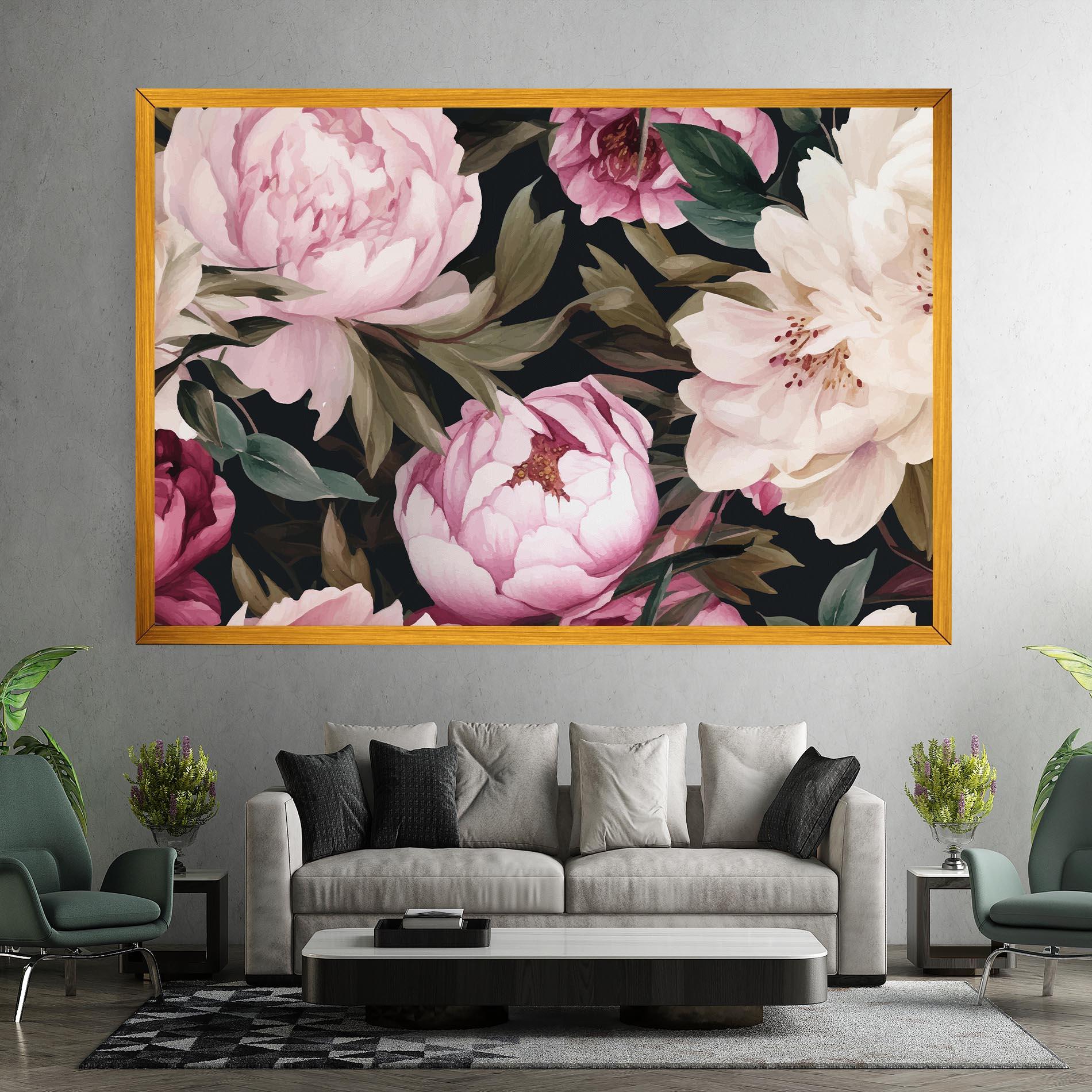 Картина на платно Peony Paint mockup 7