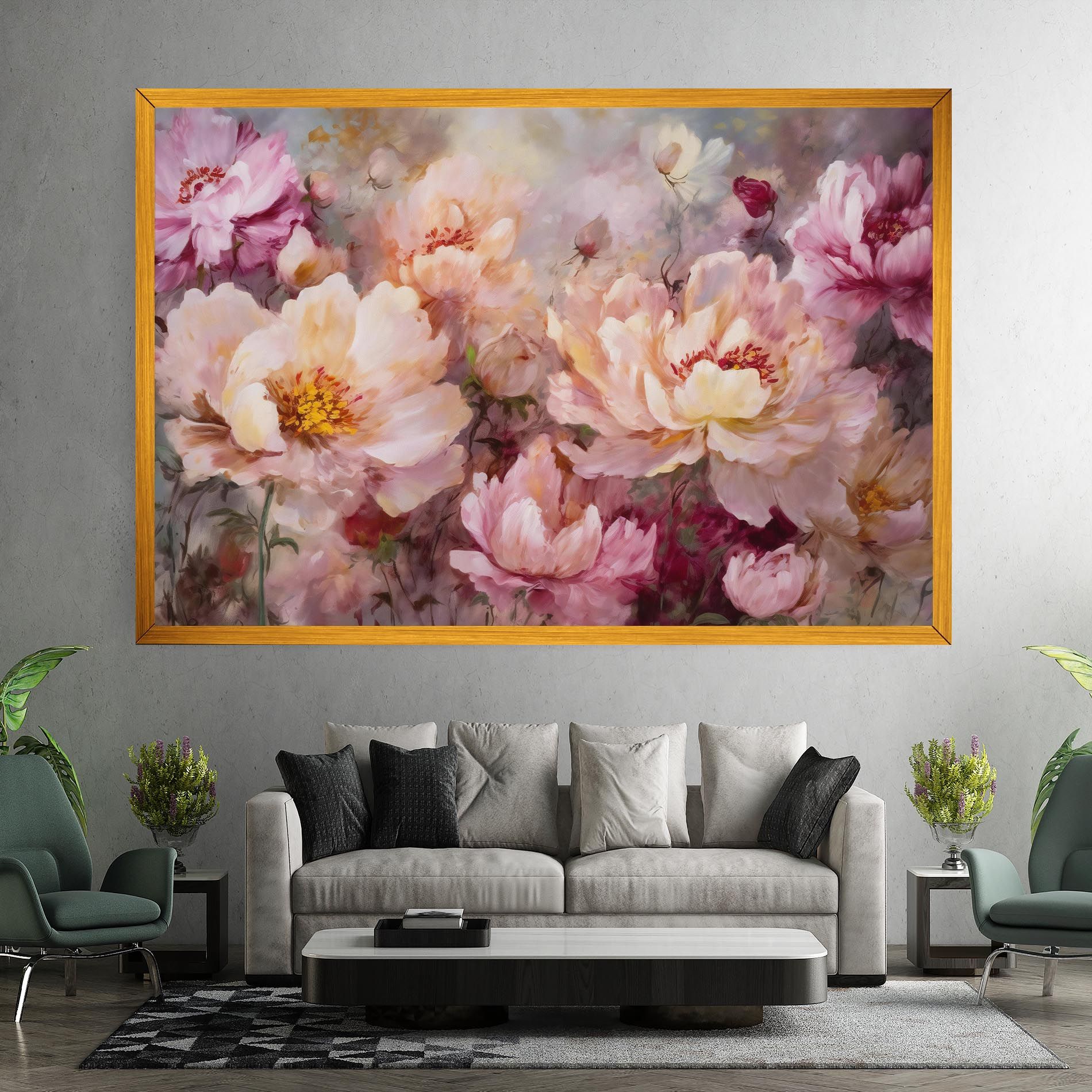 Peony Painting Art mockup 7