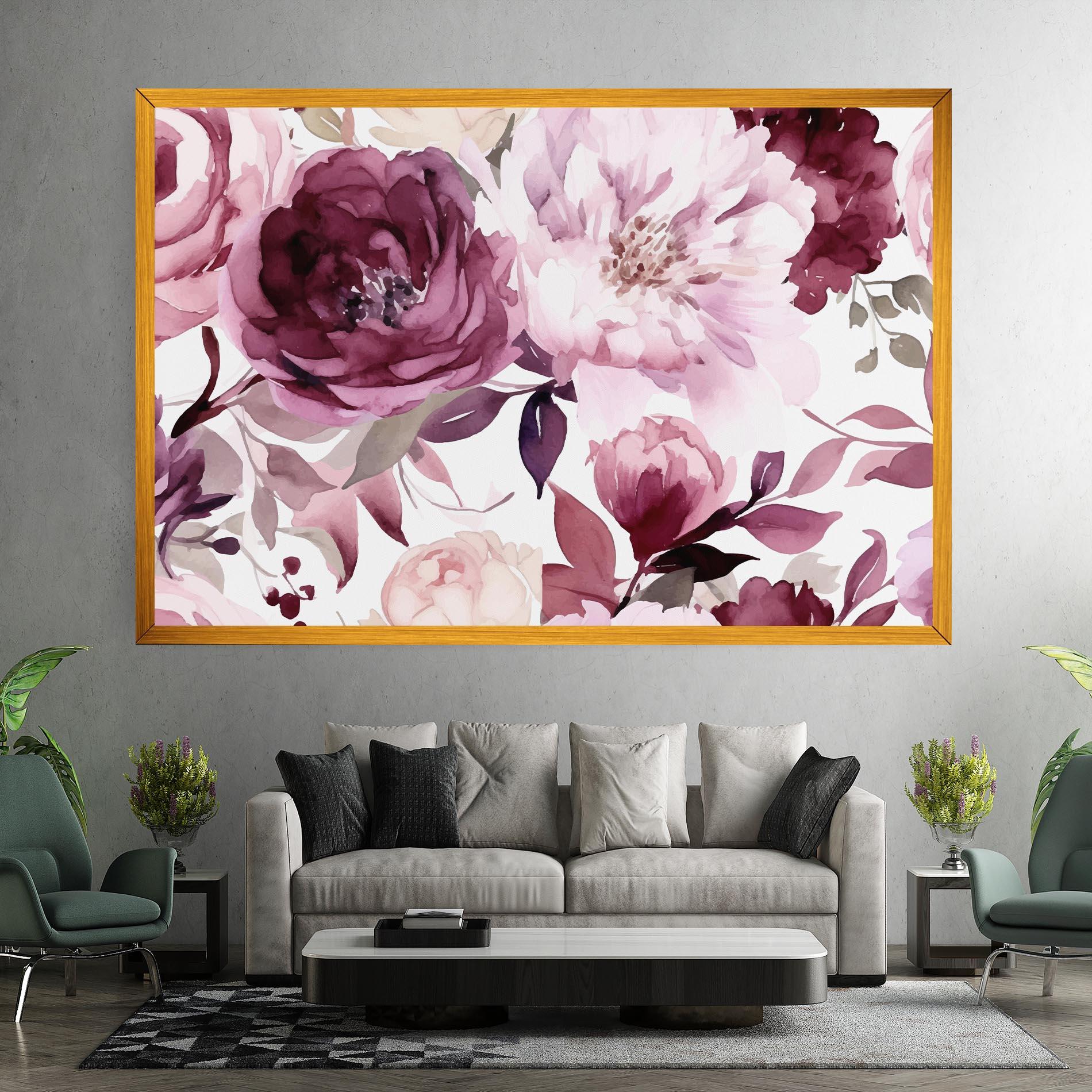 Картина на платно Peony Pink Purple mockup 7
