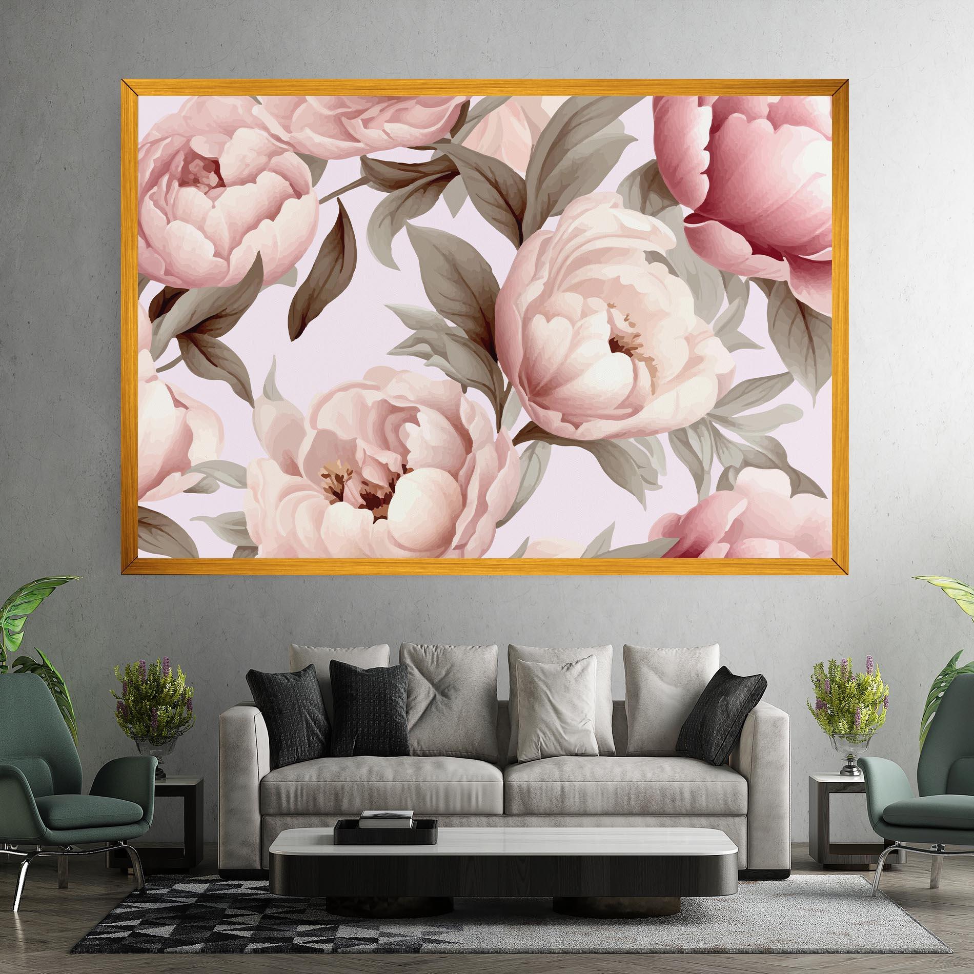 Картина на платно Pink Peony Buds mockup 7
