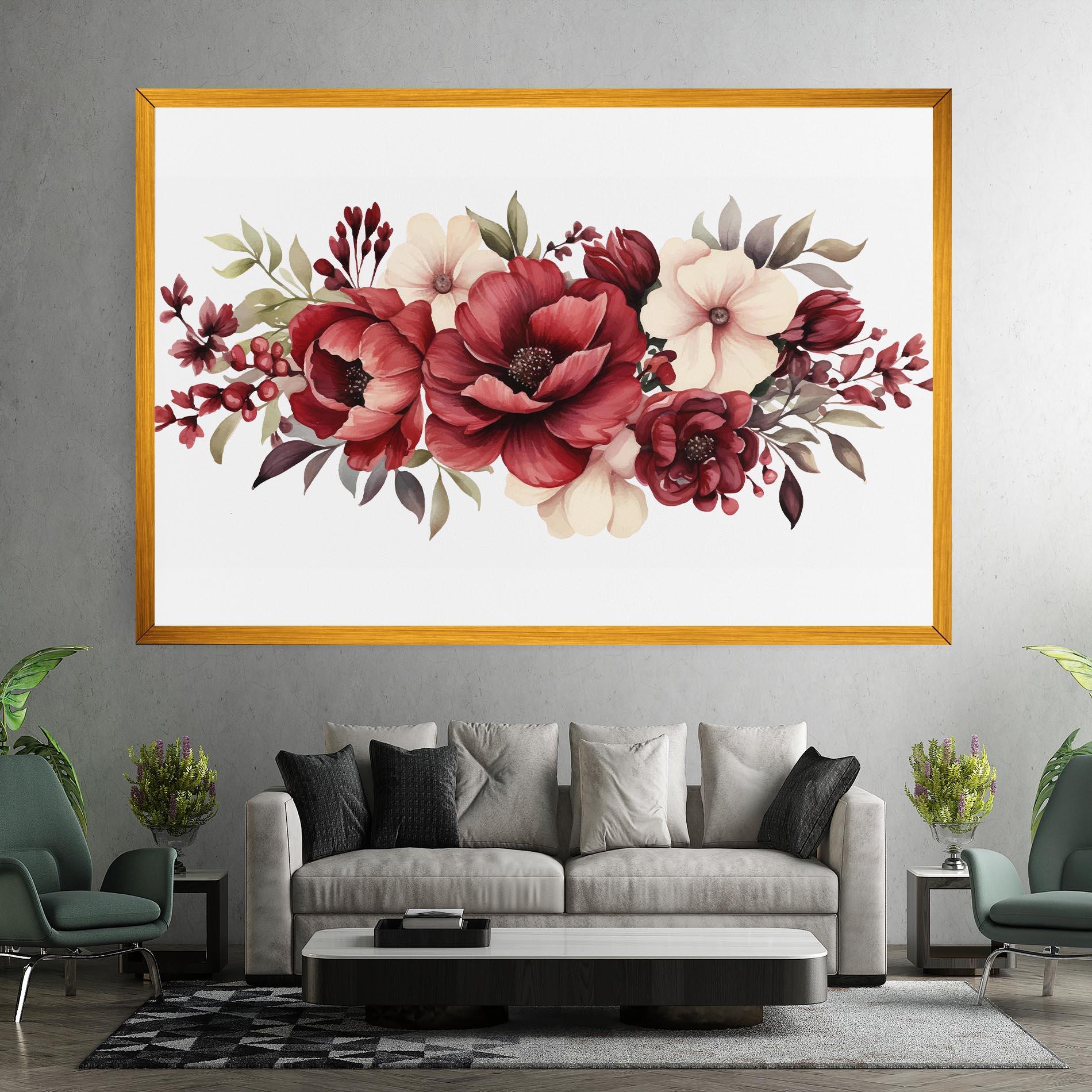 Картина на платно Red Peony mockup 7