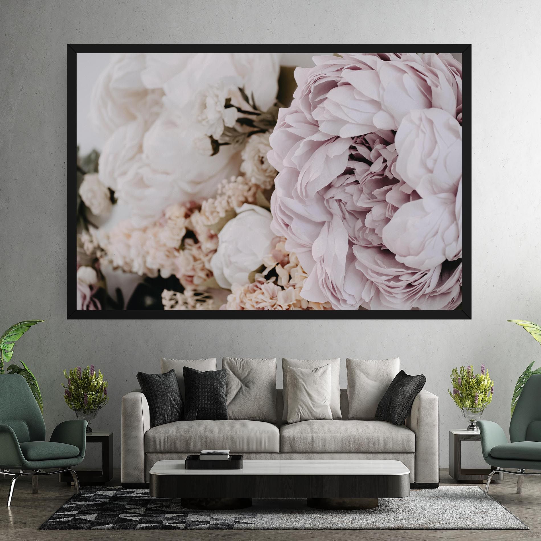 Grey Peony Bouquet mockup 7