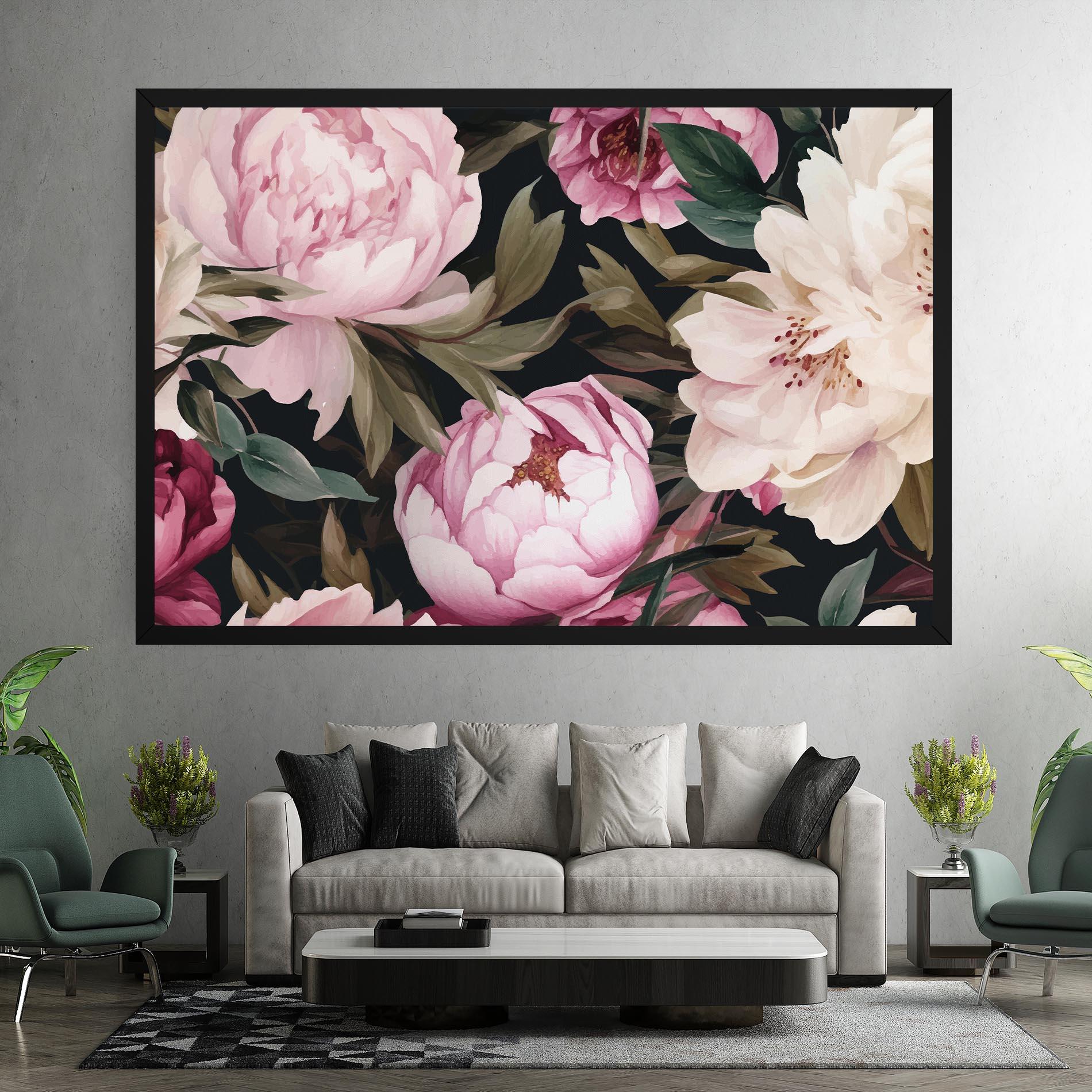 Картина на платно Peony Paint mockup 7