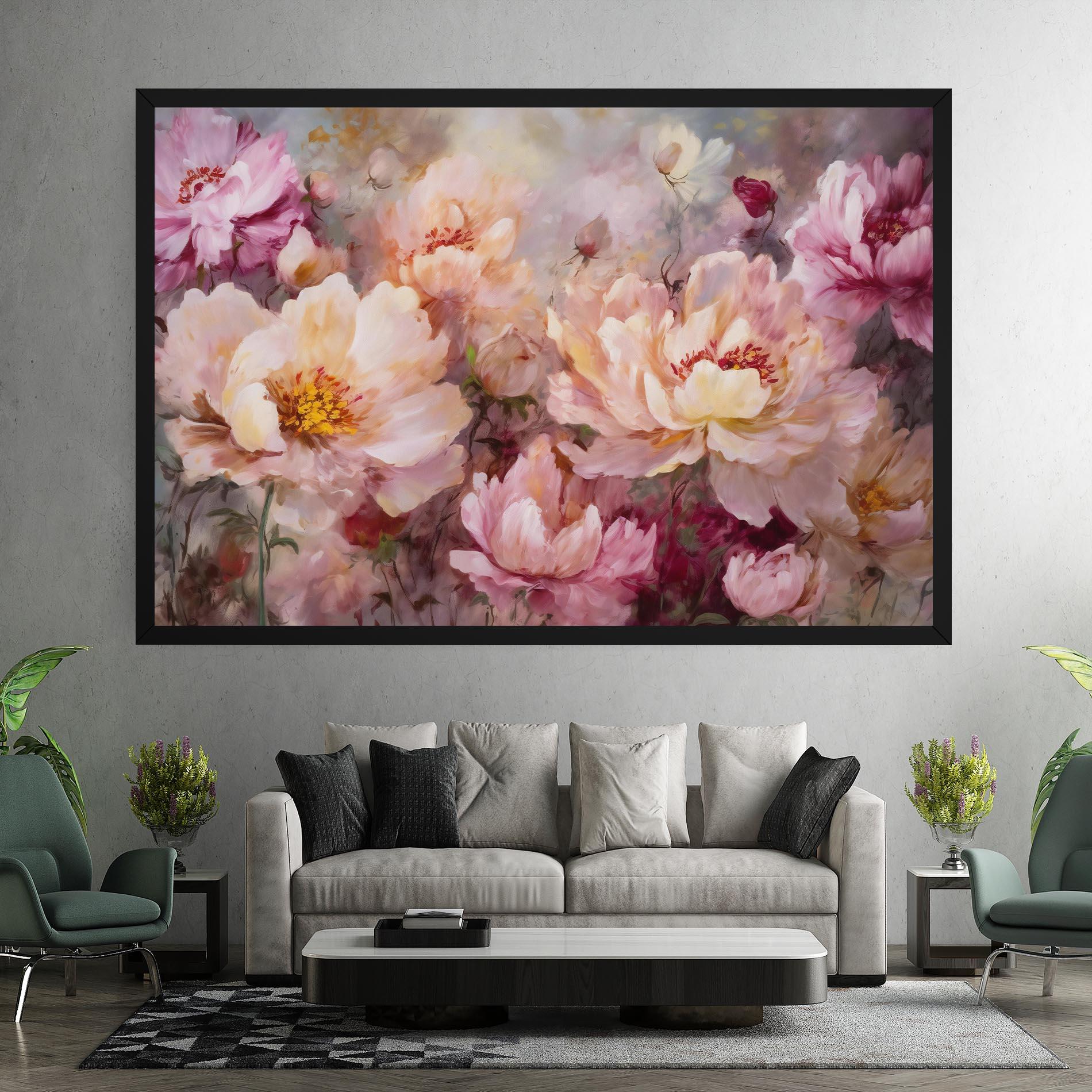 Картина на платно Peony Painting Art mockup 7