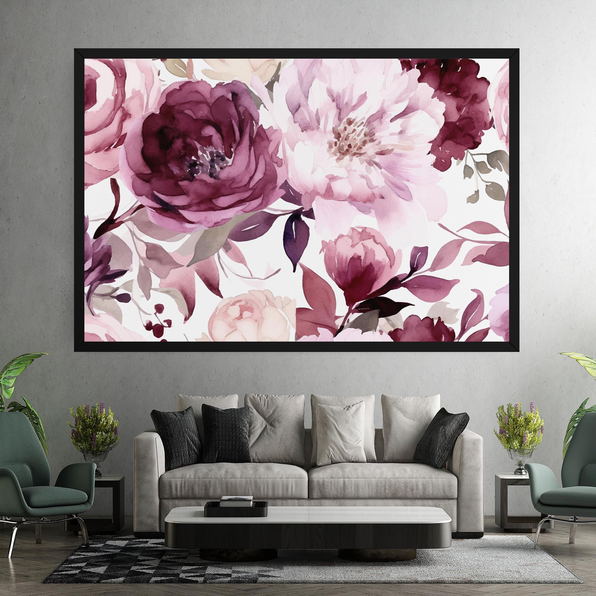 Картина на платно Peony Pink Purple mockup 7