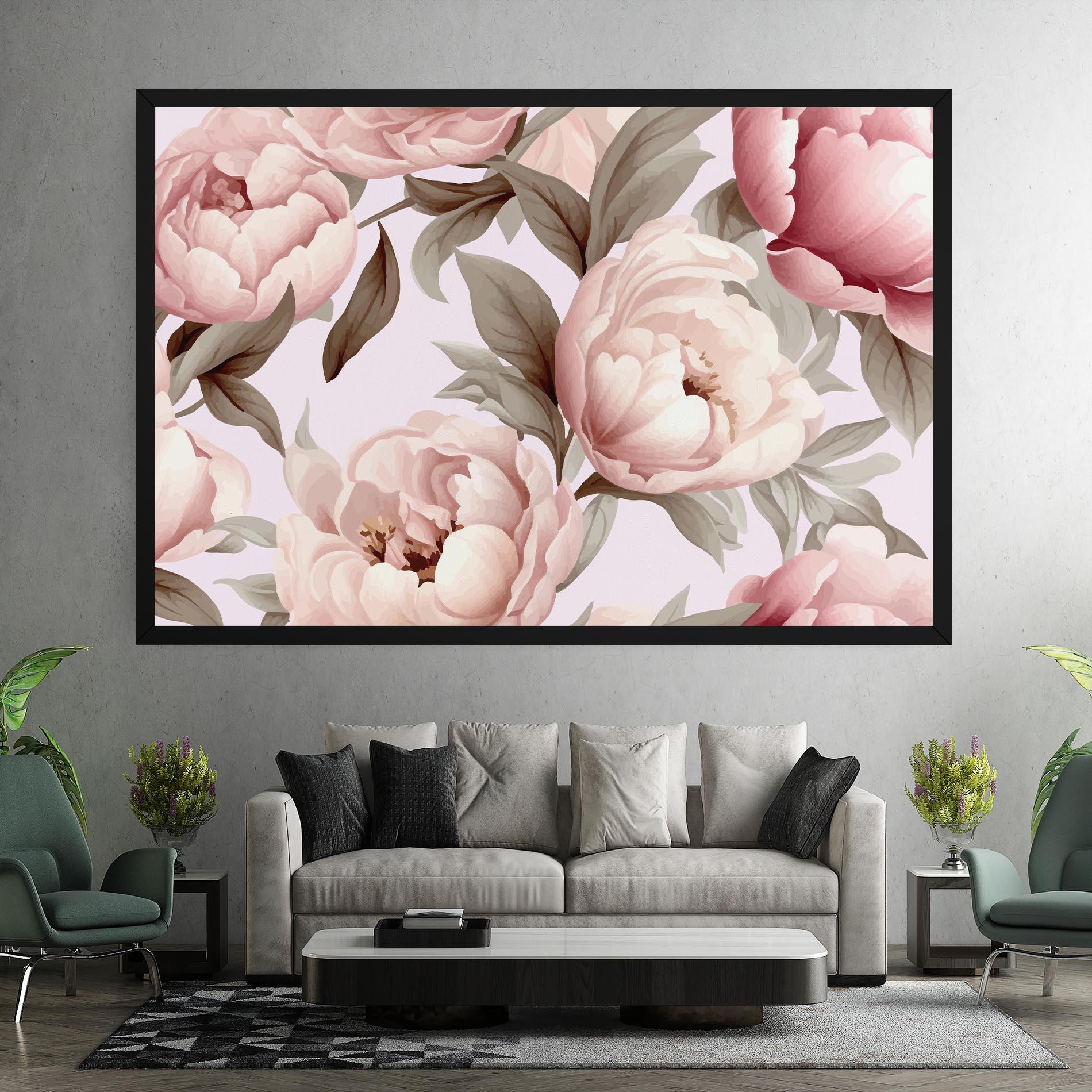 Картина на платно Pink Peony Buds mockup 7