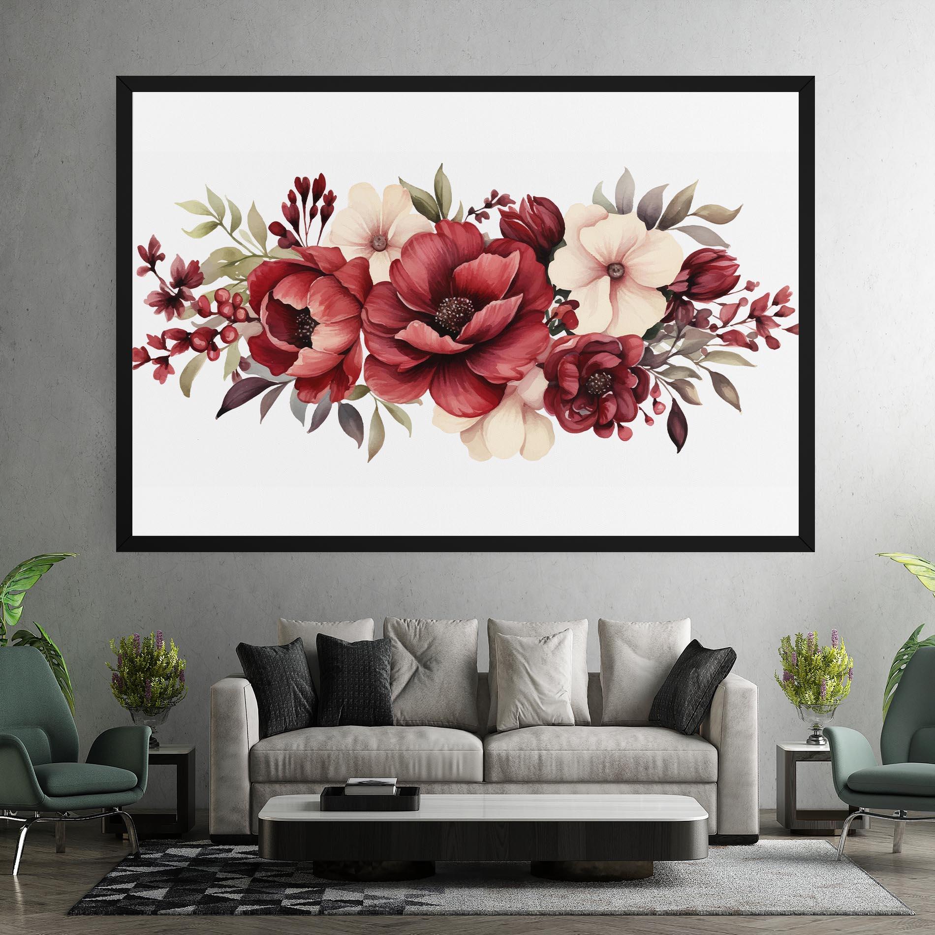 Картина на платно Red Peony mockup 7
