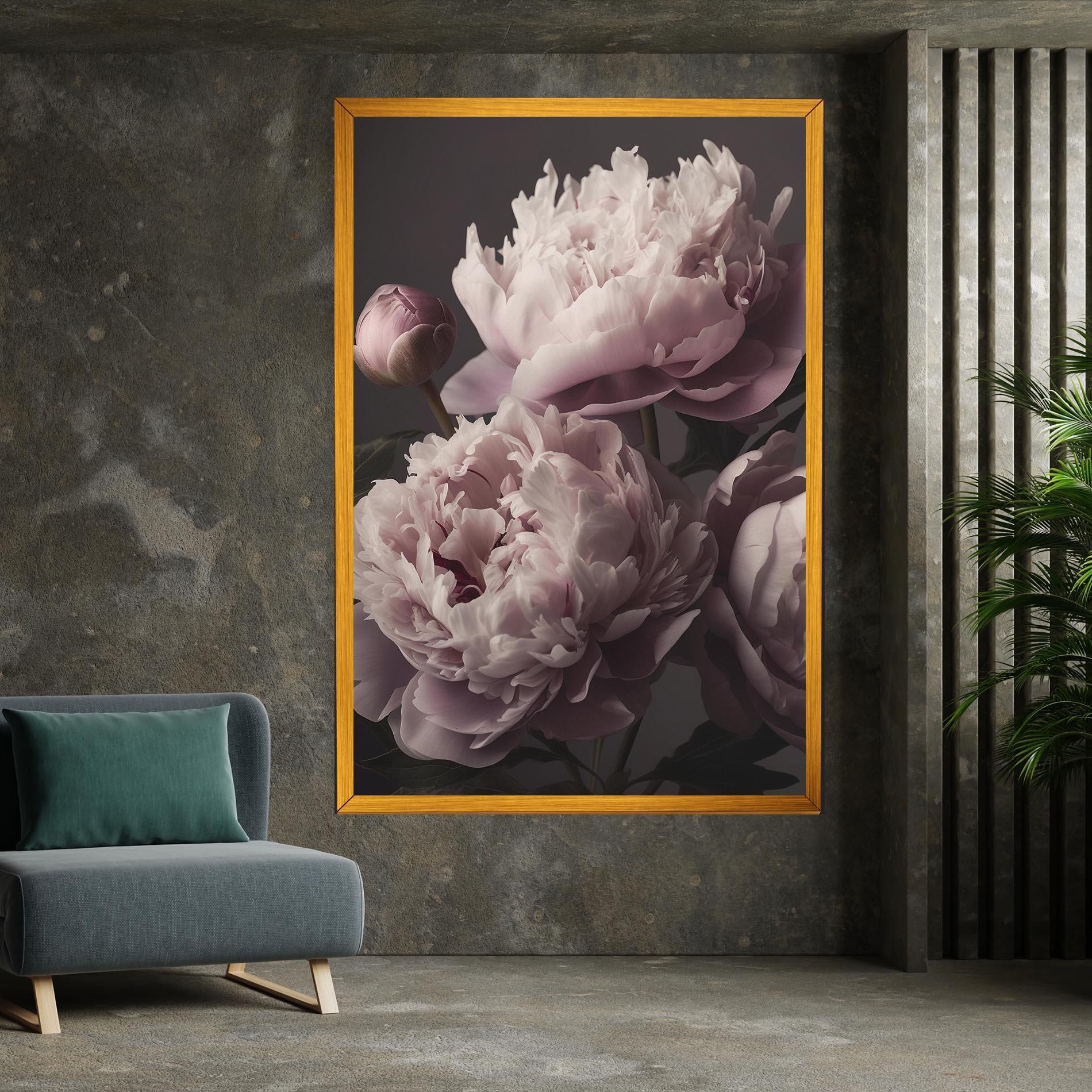 Картина на платно Grey Pastel Pink Peony mockup 7