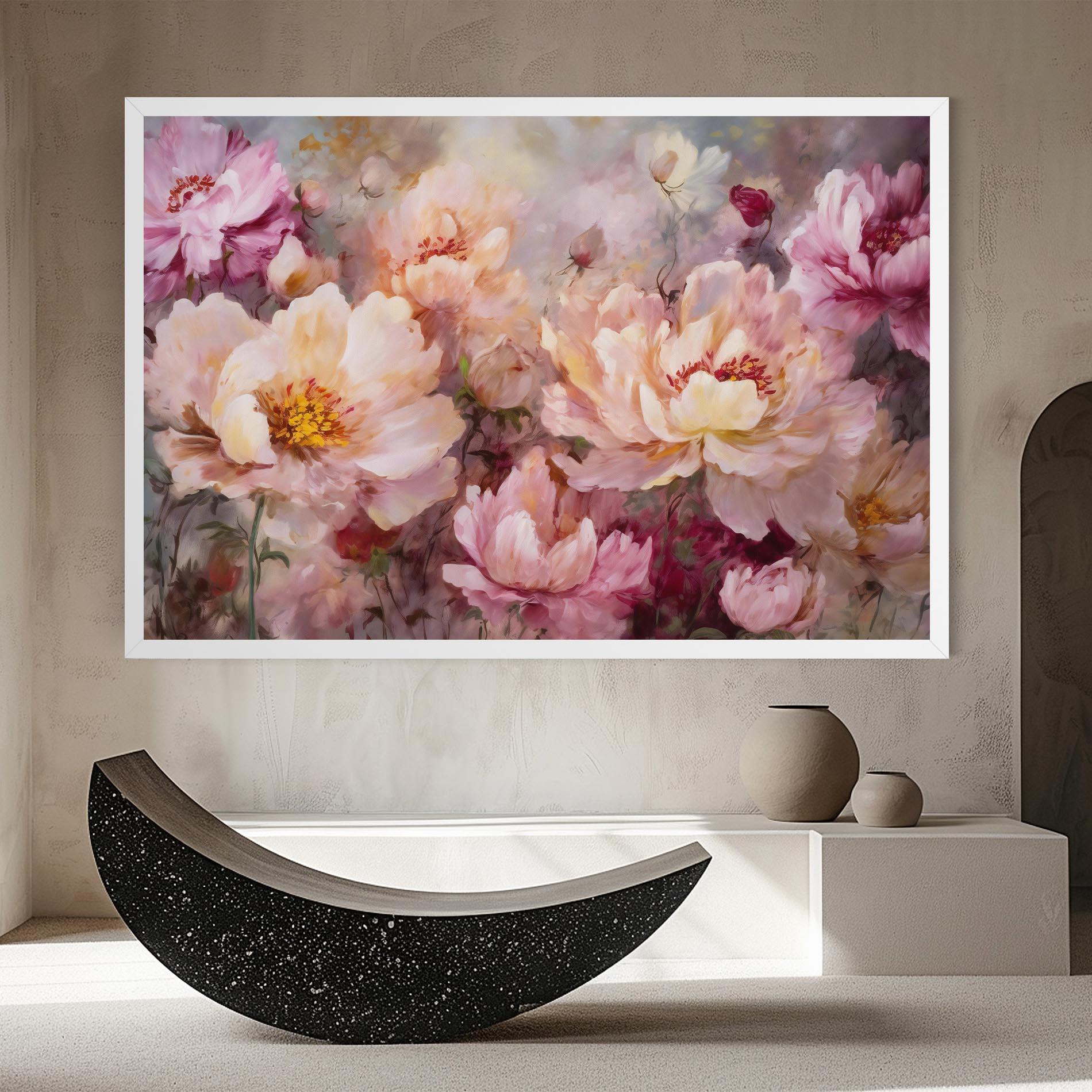 Картина на платно Peony Painting Art mockup 8