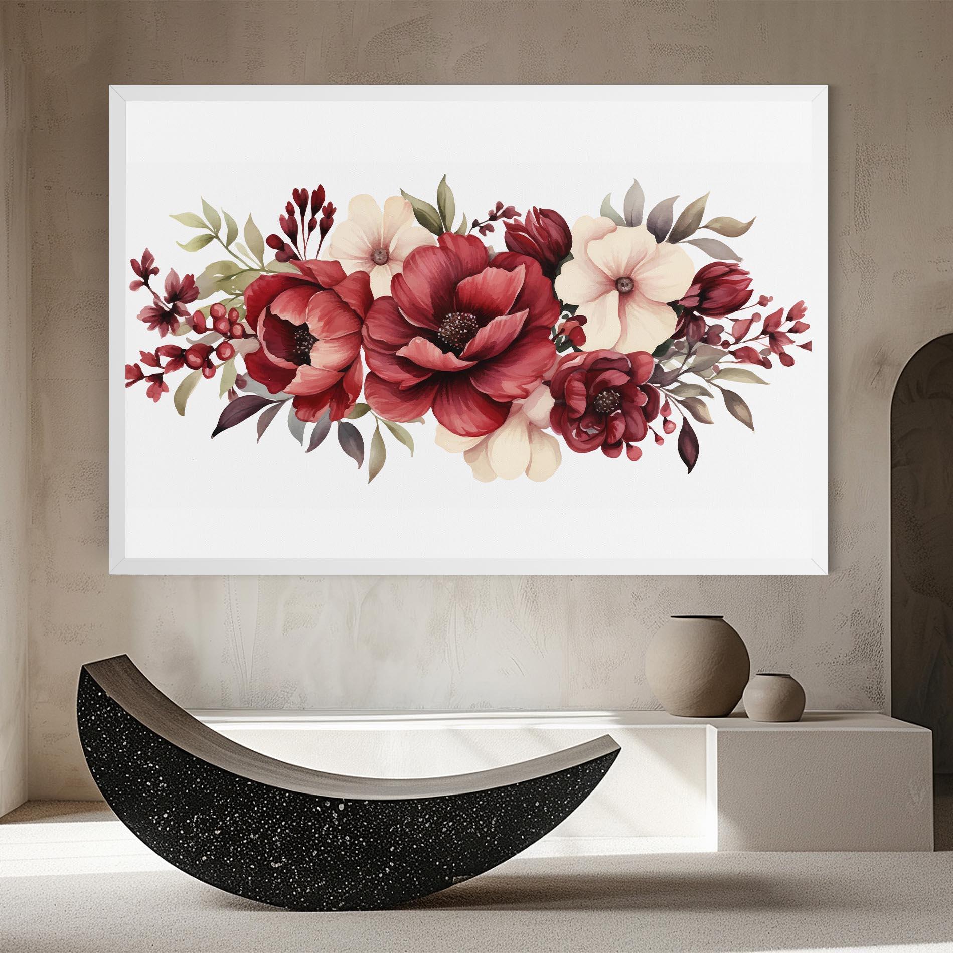 Картина на платно Red Peony mockup 8