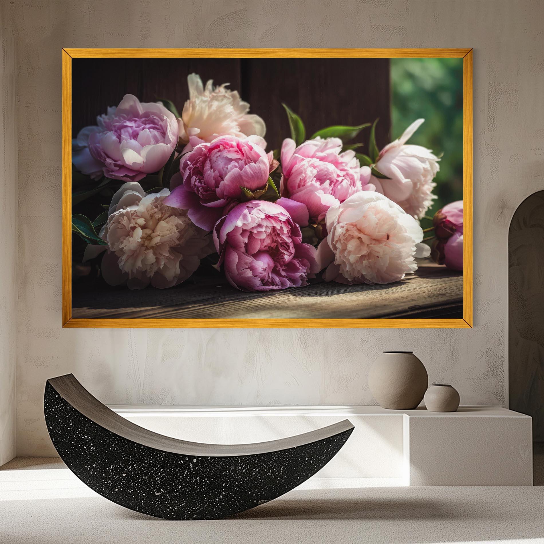 Картина на платно Peonies On The Table mockup 8