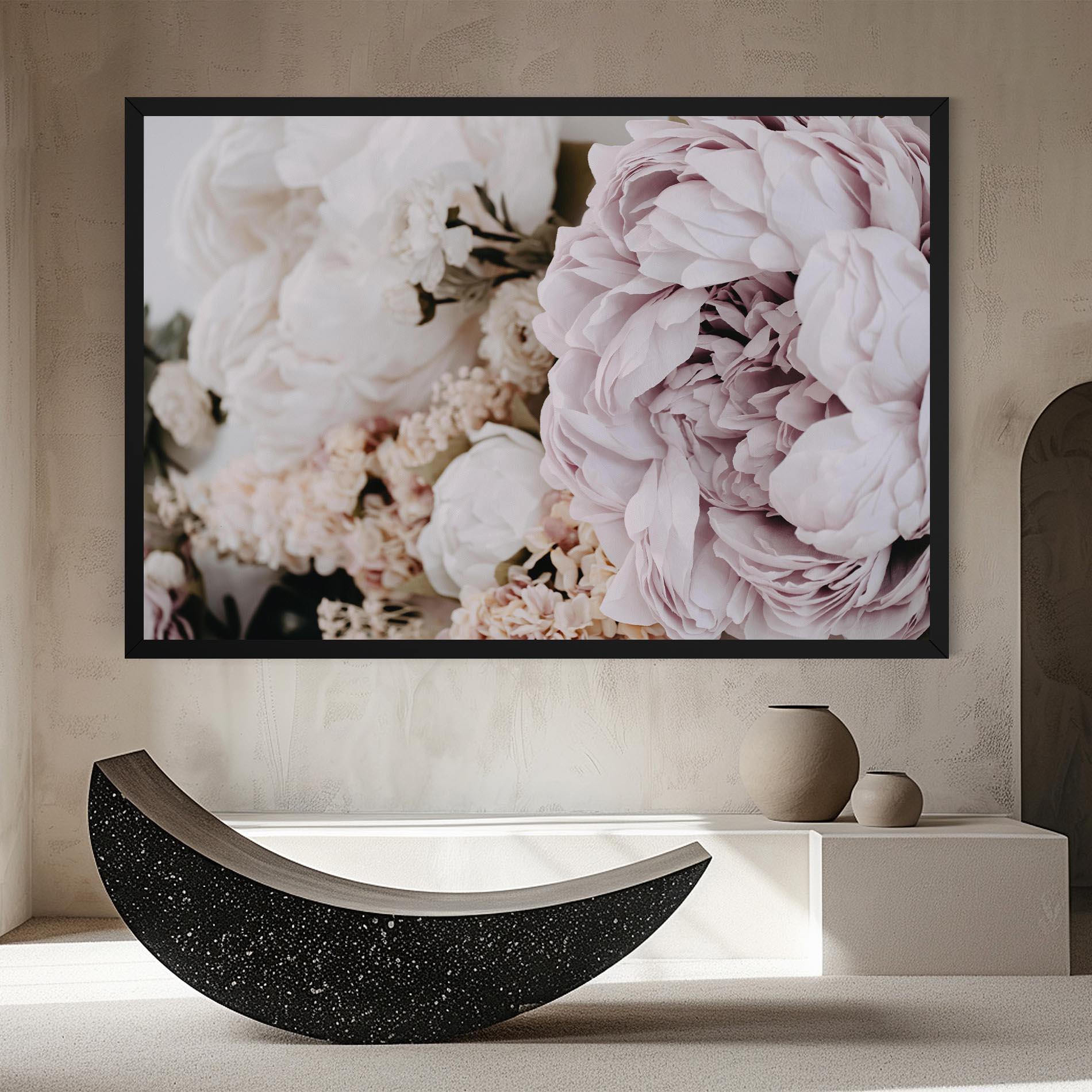 Картина на платно Grey Peony Bouquet mockup 8