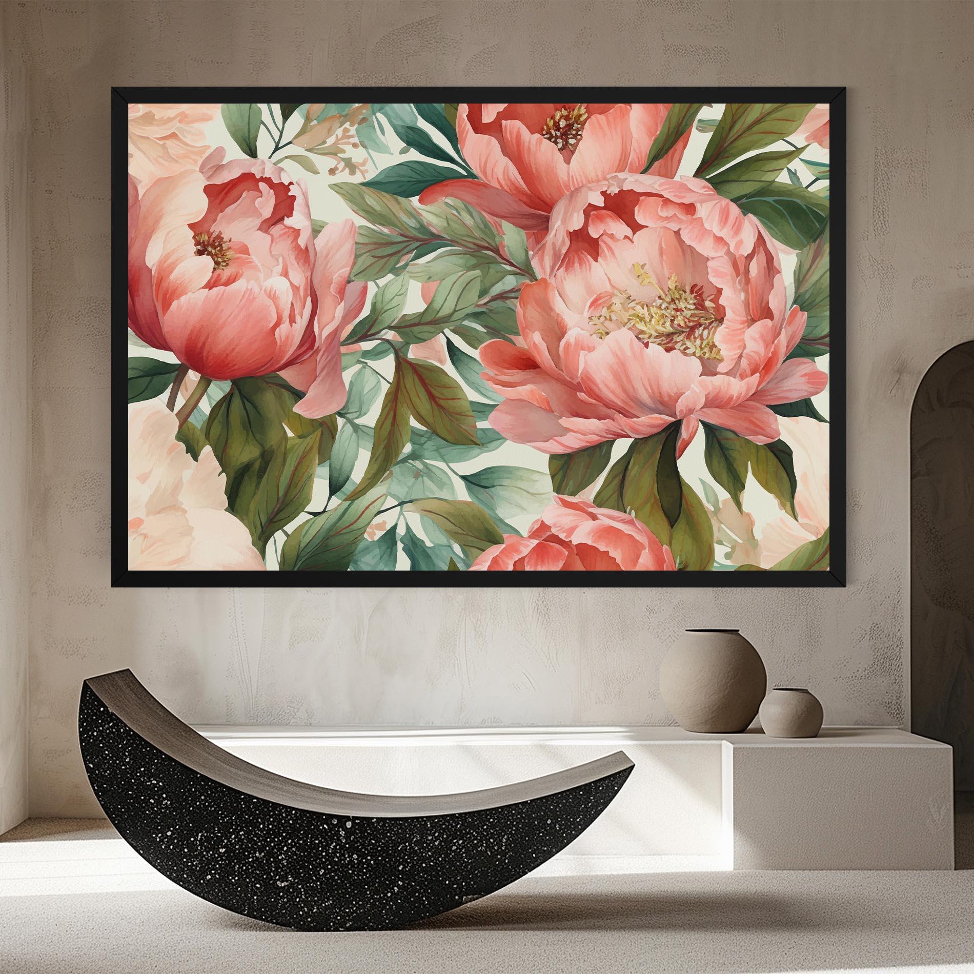 Картина на платно Light Red Peony mockup 8