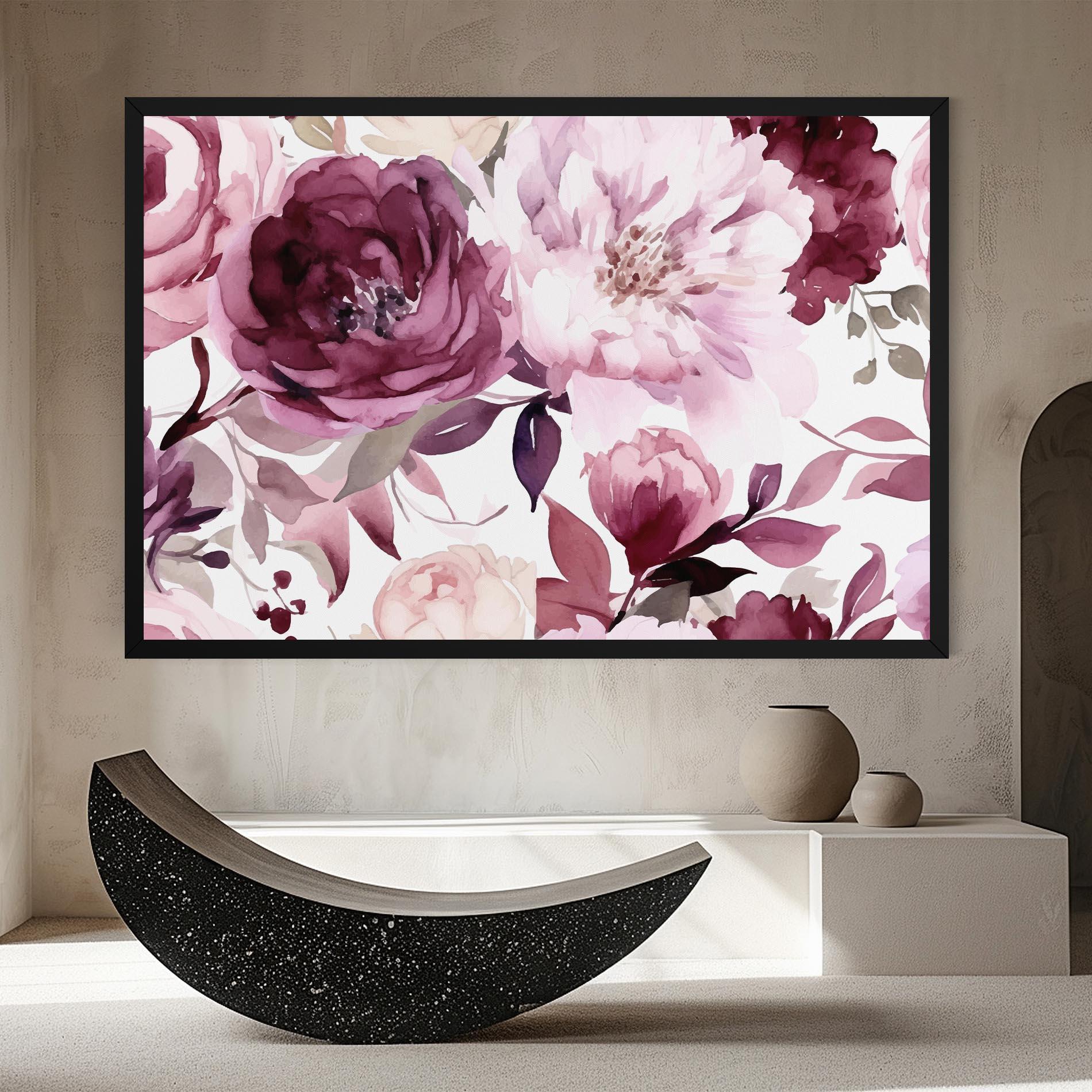 Картина на платно Peony Pink Purple mockup 8