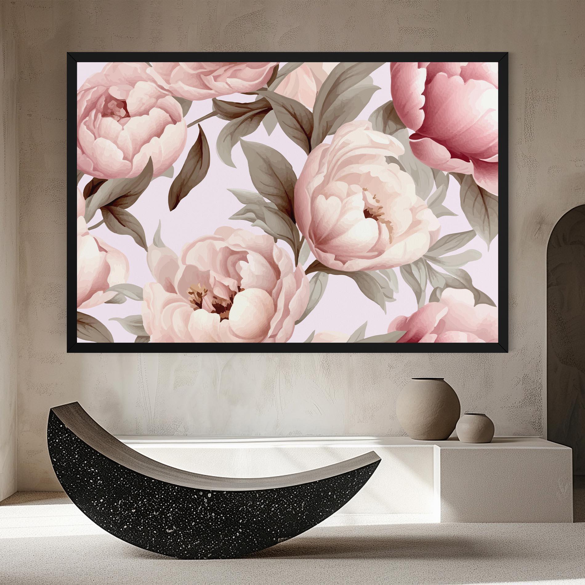 Картина на платно Pink Peony Buds mockup 8