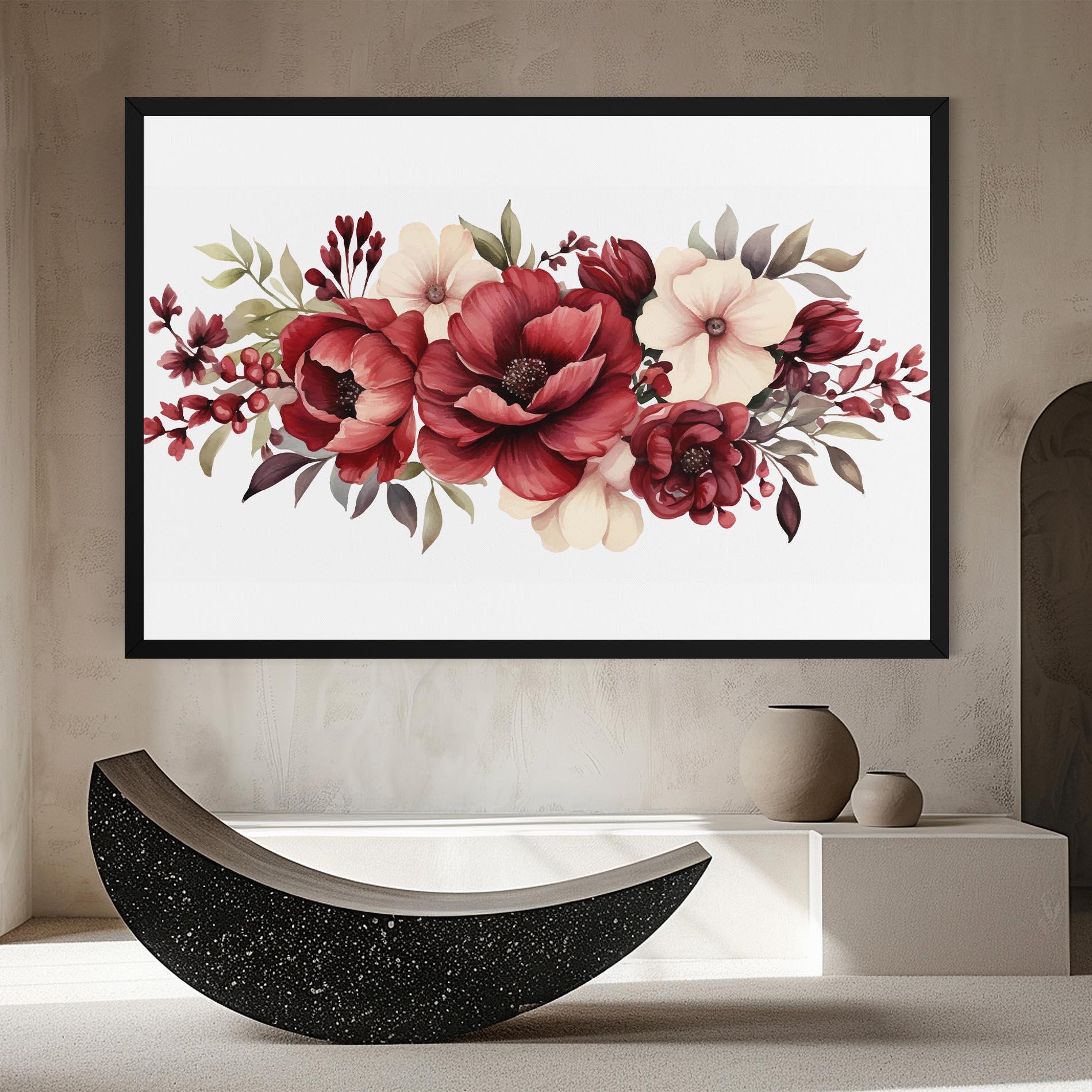 Картина на платно Red Peony mockup 8
