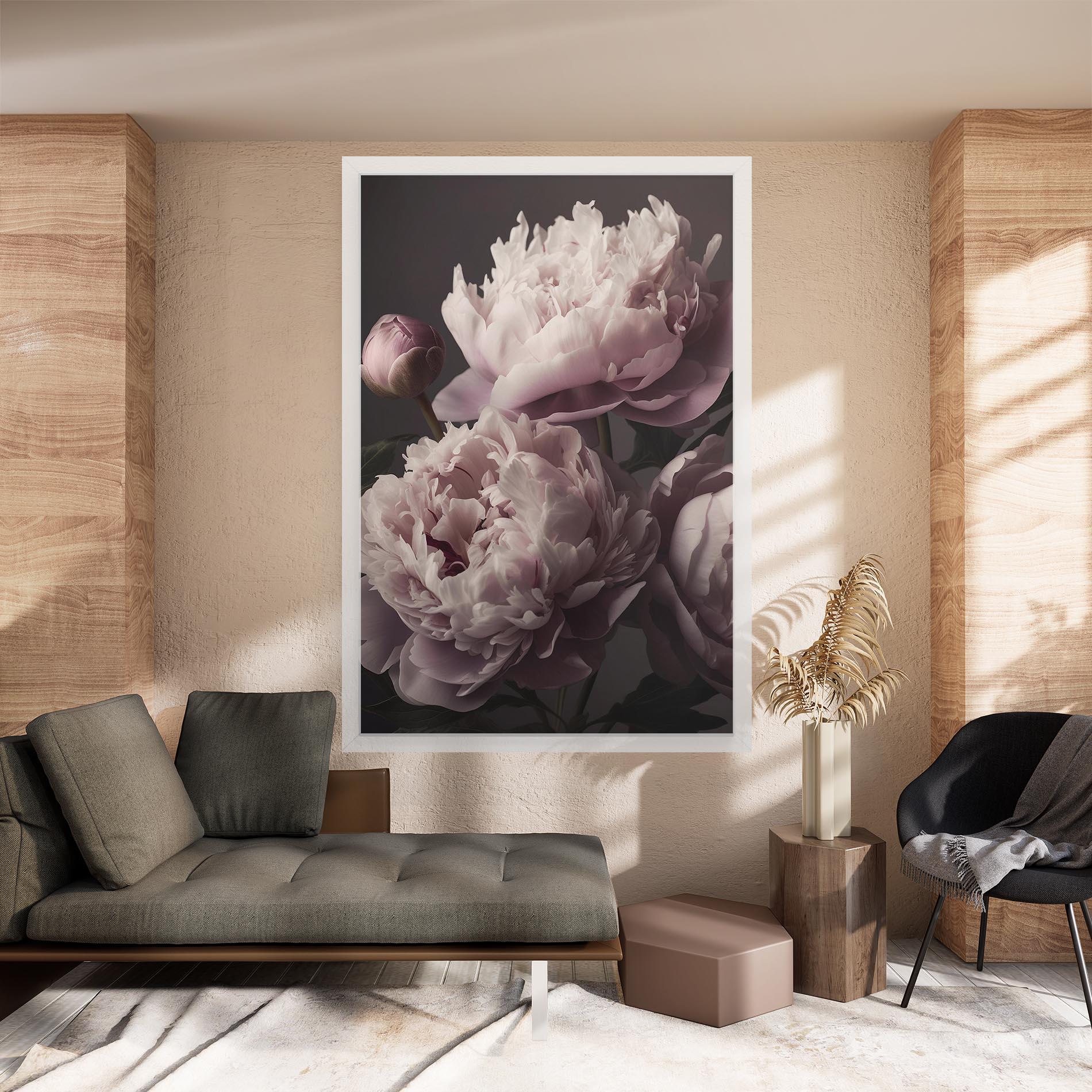 Картина на платно Grey Pastel Pink Peony mockup 8