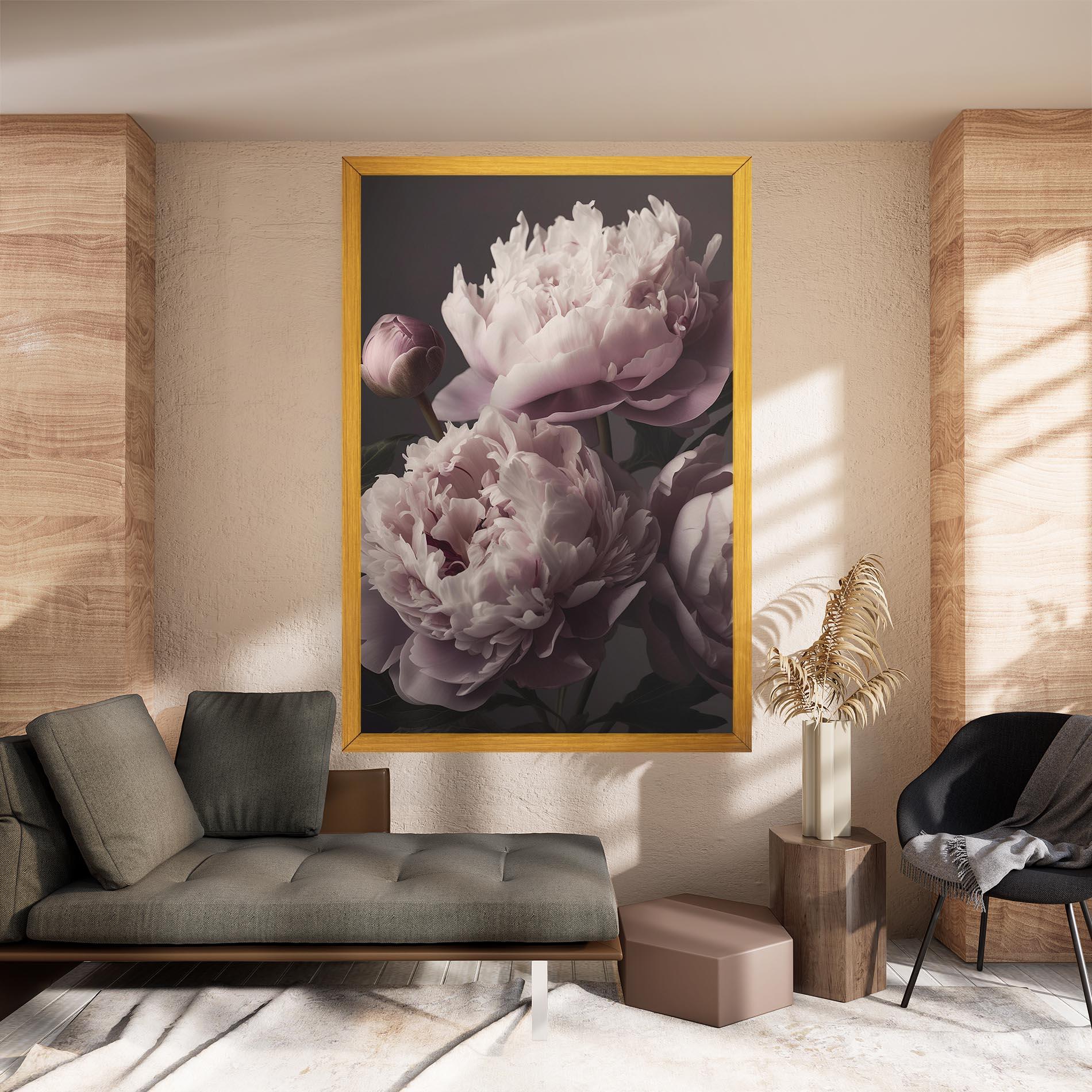 Картина на платно Grey Pastel Pink Peony mockup 8
